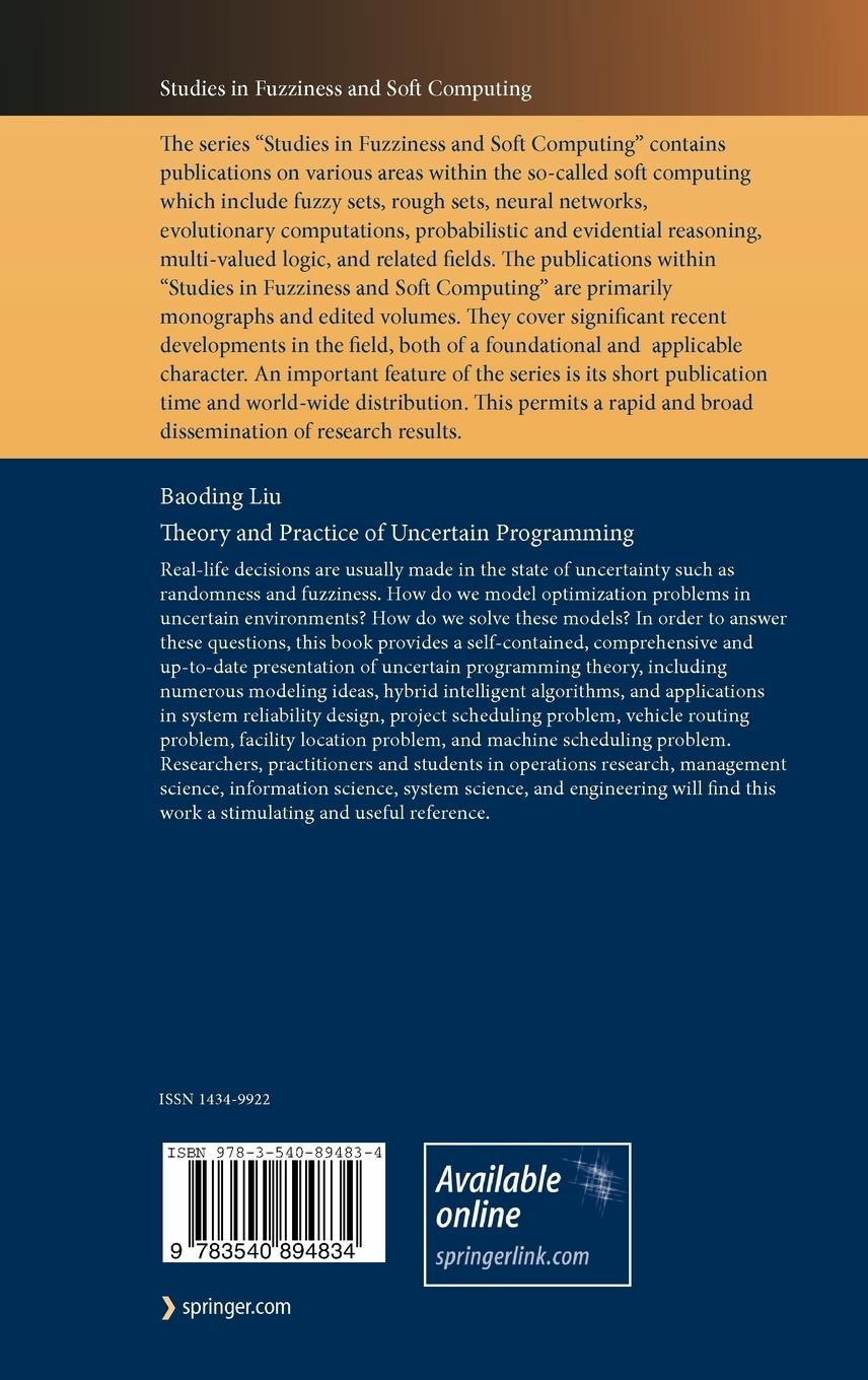 Rückseitencover Theory and Practice of Uncertain Programming