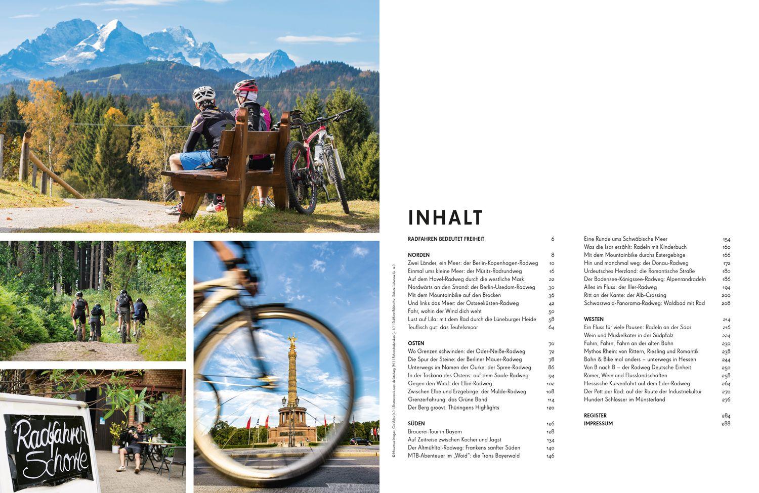 Beispielinhalt (Bild) LONELY PLANET Bildband Legendäre Radtouren in Deutschland