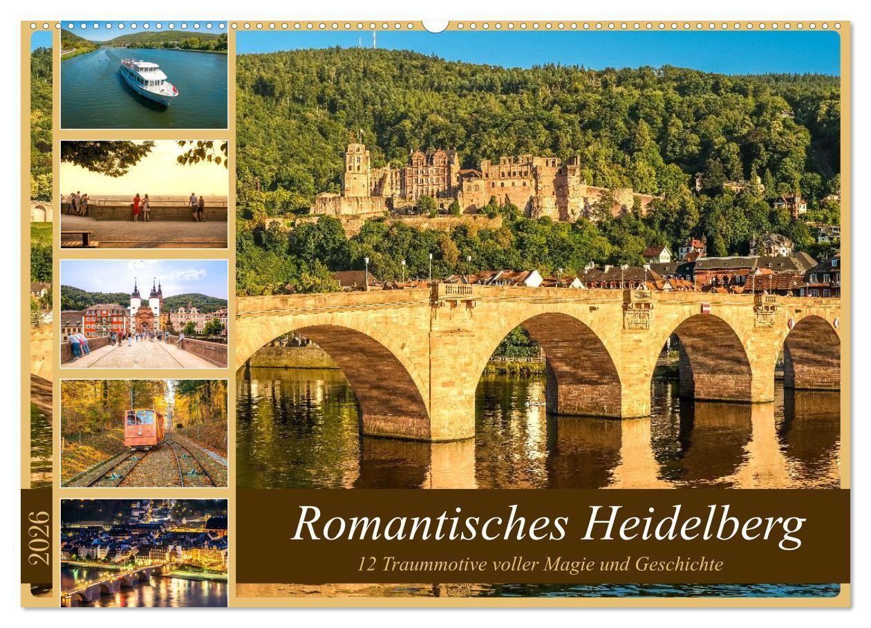 Vorderes Coverbild Romantisches Heidelberg - 12 Traummotive voller Magie und Geschichte (Wandkalender 2026 DIN A2 quer), CALVENDO Monatskalender
