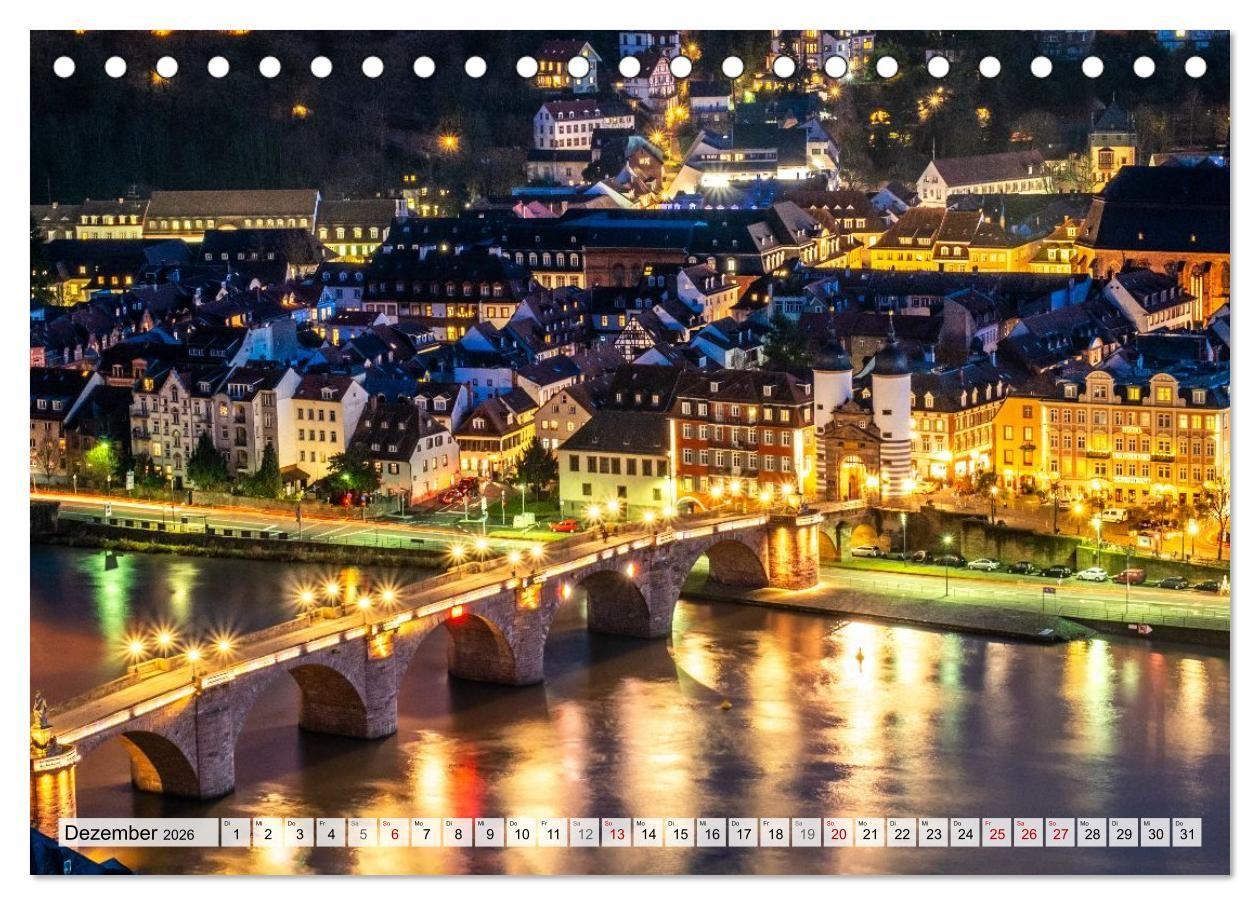 Beispielinhalt (Bild) Romantisches Heidelberg - 12 Traummotive voller Magie und Geschichte (Tischkalender 2026 DIN A5 quer), CALVENDO Monatskalender