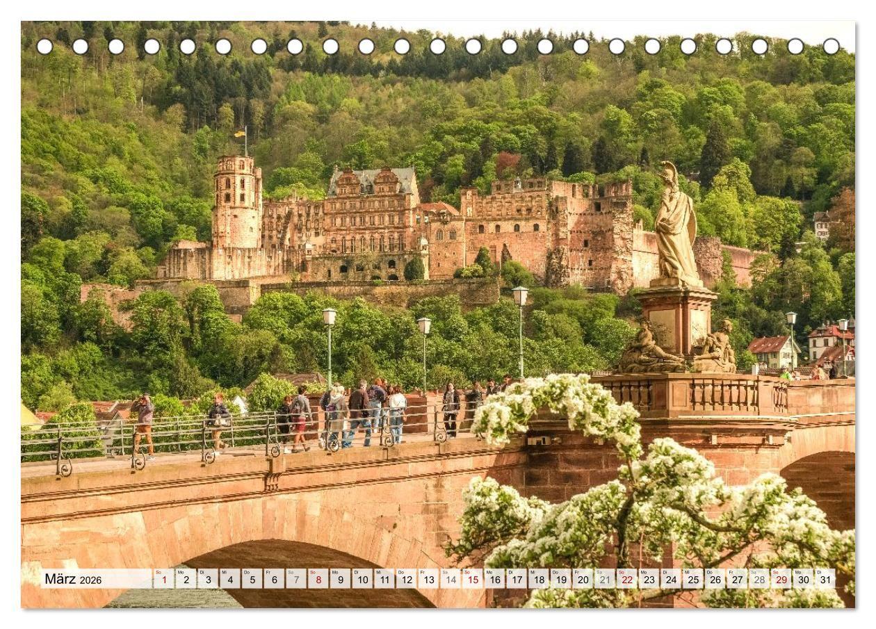 Beispielinhalt (Bild) Romantisches Heidelberg - 12 Traummotive voller Magie und Geschichte (Tischkalender 2026 DIN A5 quer), CALVENDO Monatskalender