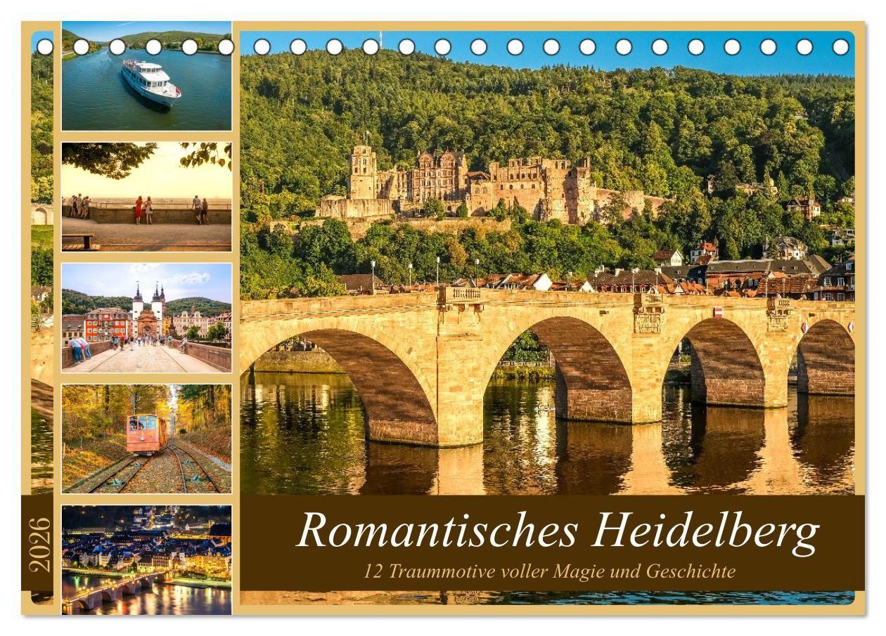 Vorderes Coverbild Romantisches Heidelberg - 12 Traummotive voller Magie und Geschichte (Tischkalender 2026 DIN A5 quer), CALVENDO Monatskalender