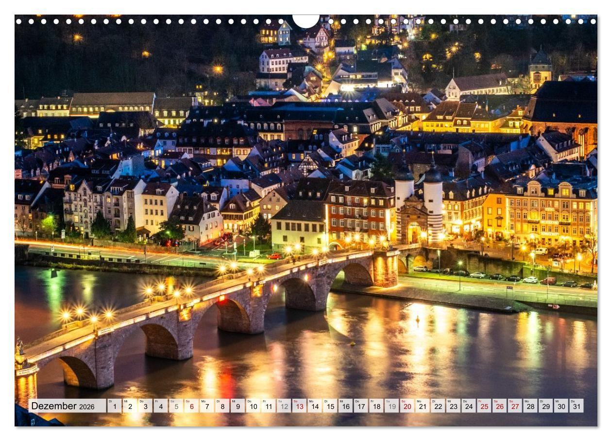 Beispielinhalt (Bild) Romantisches Heidelberg - 12 Traummotive voller Magie und Geschichte (Wandkalender 2026 DIN A3 quer), CALVENDO Monatskalender