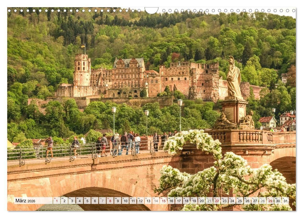 Beispielinhalt (Bild) Romantisches Heidelberg - 12 Traummotive voller Magie und Geschichte (Wandkalender 2026 DIN A3 quer), CALVENDO Monatskalender