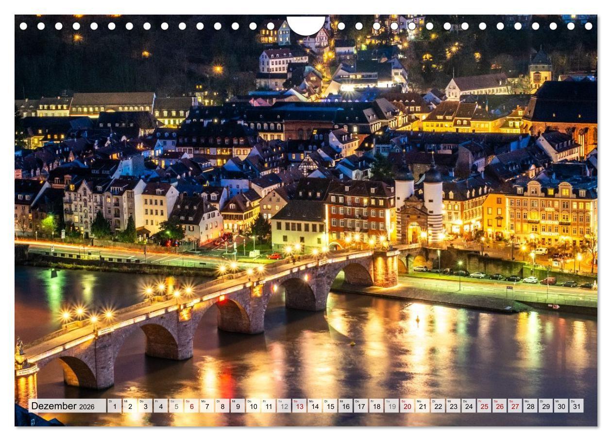 Beispielinhalt (Bild) Romantisches Heidelberg - 12 Traummotive voller Magie und Geschichte (Wandkalender 2026 DIN A4 quer), CALVENDO Monatskalender