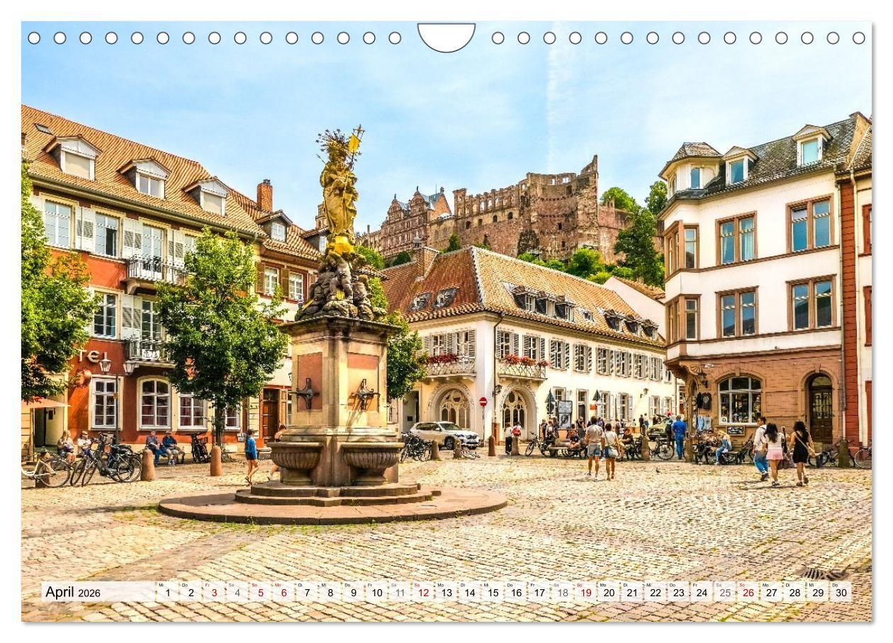 Beispielinhalt (Bild) Romantisches Heidelberg - 12 Traummotive voller Magie und Geschichte (Wandkalender 2026 DIN A4 quer), CALVENDO Monatskalender