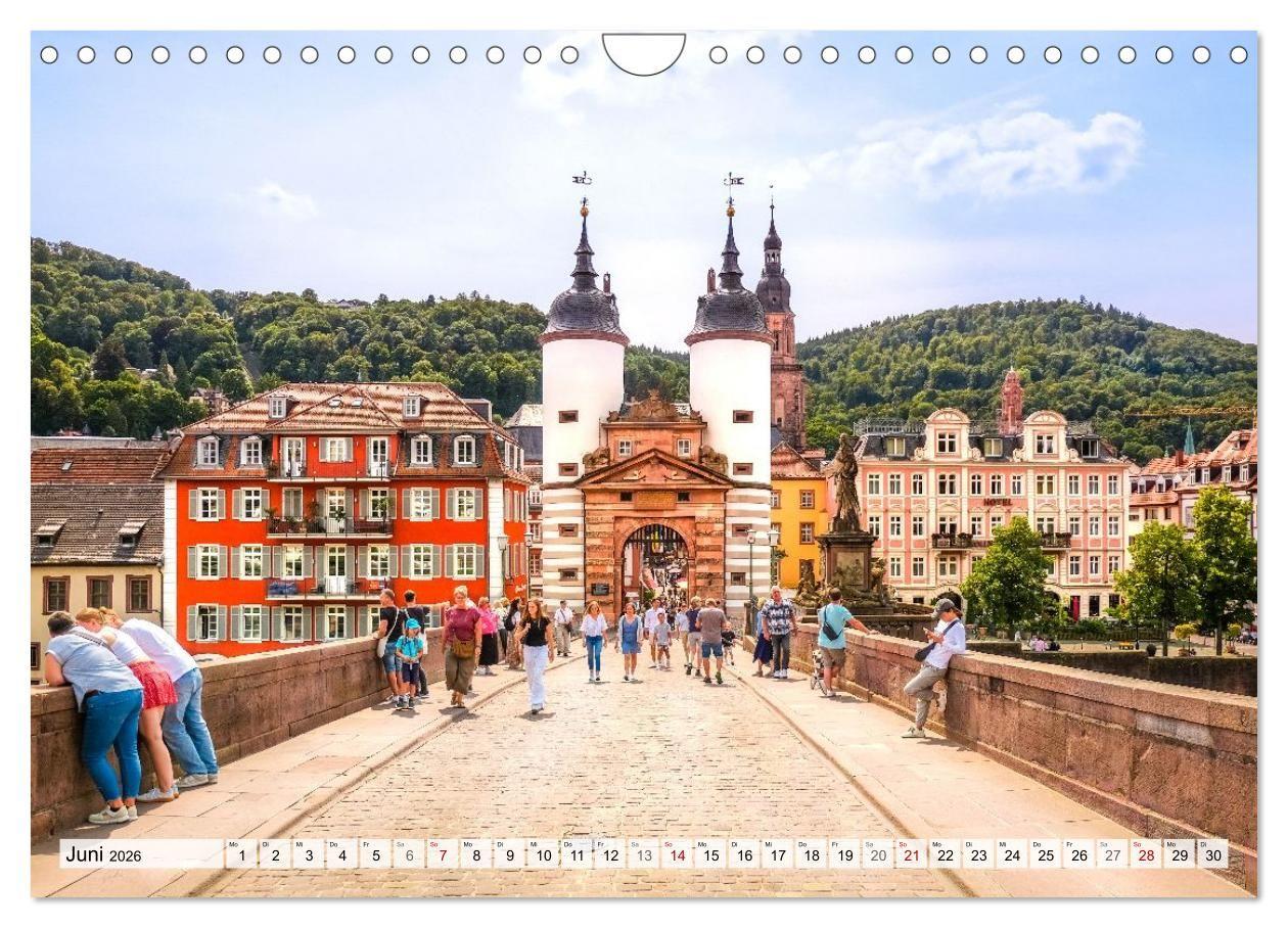 Beispielinhalt (Bild) Romantisches Heidelberg - 12 Traummotive voller Magie und Geschichte (Wandkalender 2026 DIN A4 quer), CALVENDO Monatskalender