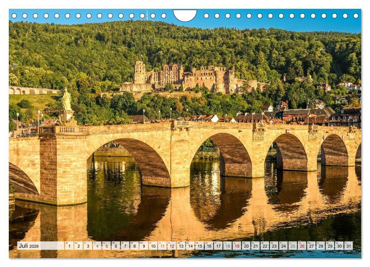 Beispielinhalt (Bild) Romantisches Heidelberg - 12 Traummotive voller Magie und Geschichte (Wandkalender 2026 DIN A4 quer), CALVENDO Monatskalender