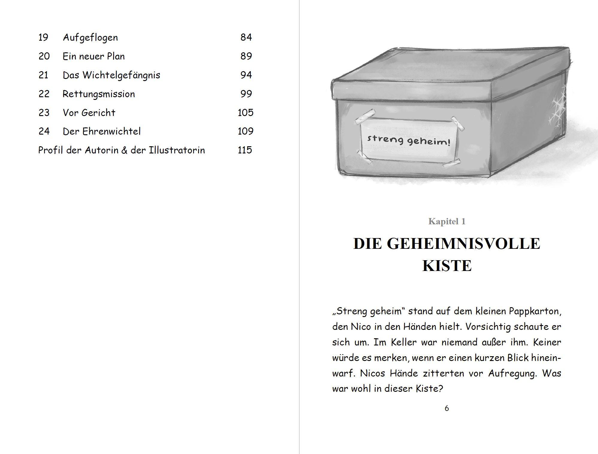 Beispielinhalt (Bild) Wichtel-Adventskalender-Buch | Eine magische Wichtelgeschichte für Kinder von 4 bis 10 Jahren | Nico und Flocke im Land der Wichtel | Zum Vorlesen & Selbstlesen im Advent | Für Erstleser