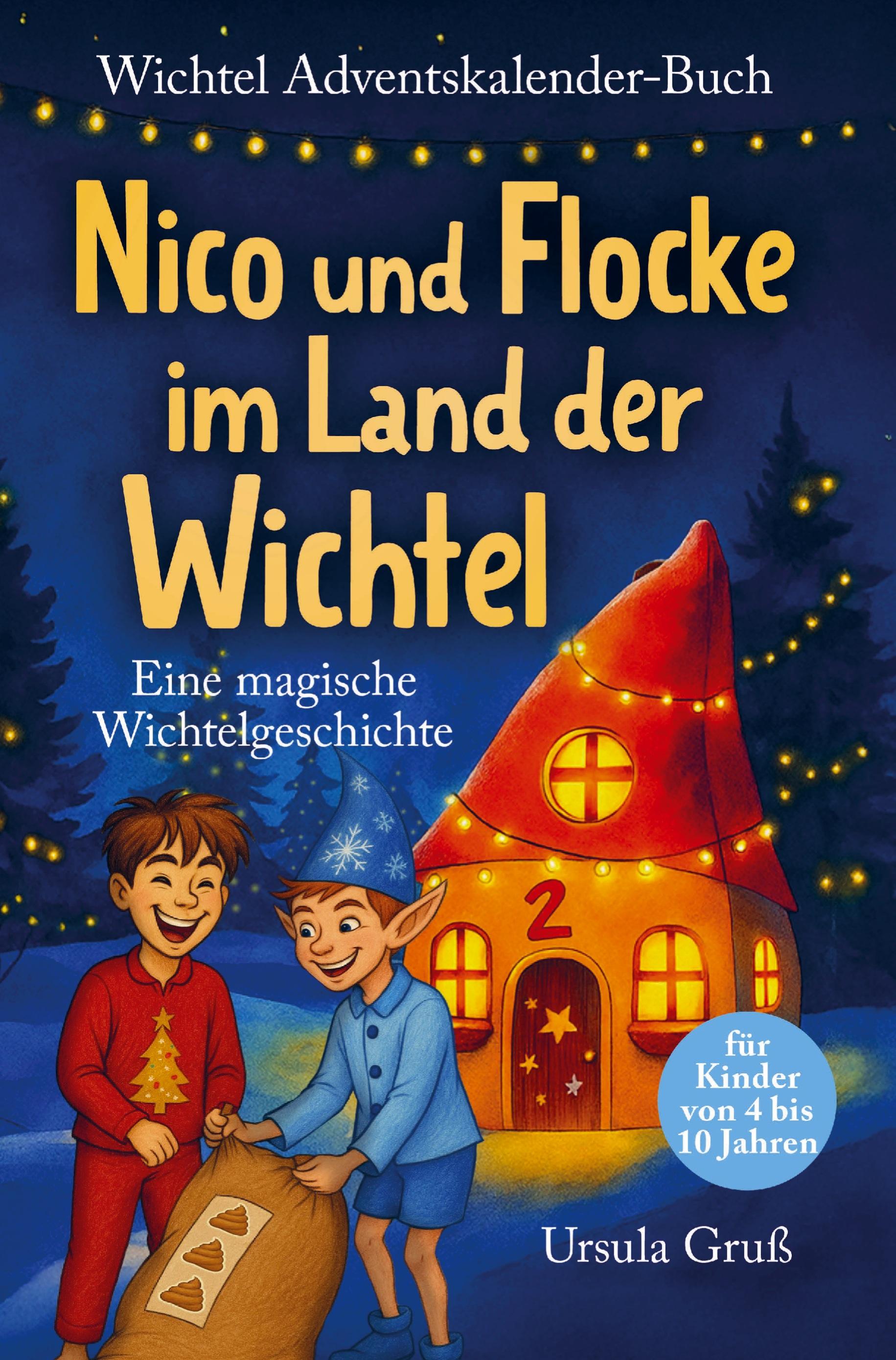 Vorderes Coverbild Wichtel-Adventskalender-Buch | Eine magische Wichtelgeschichte für Kinder von 4 bis 10 Jahren | Nico und Flocke im Land der Wichtel | Zum Vorlesen & Selbstlesen im Advent | Für Erstleser