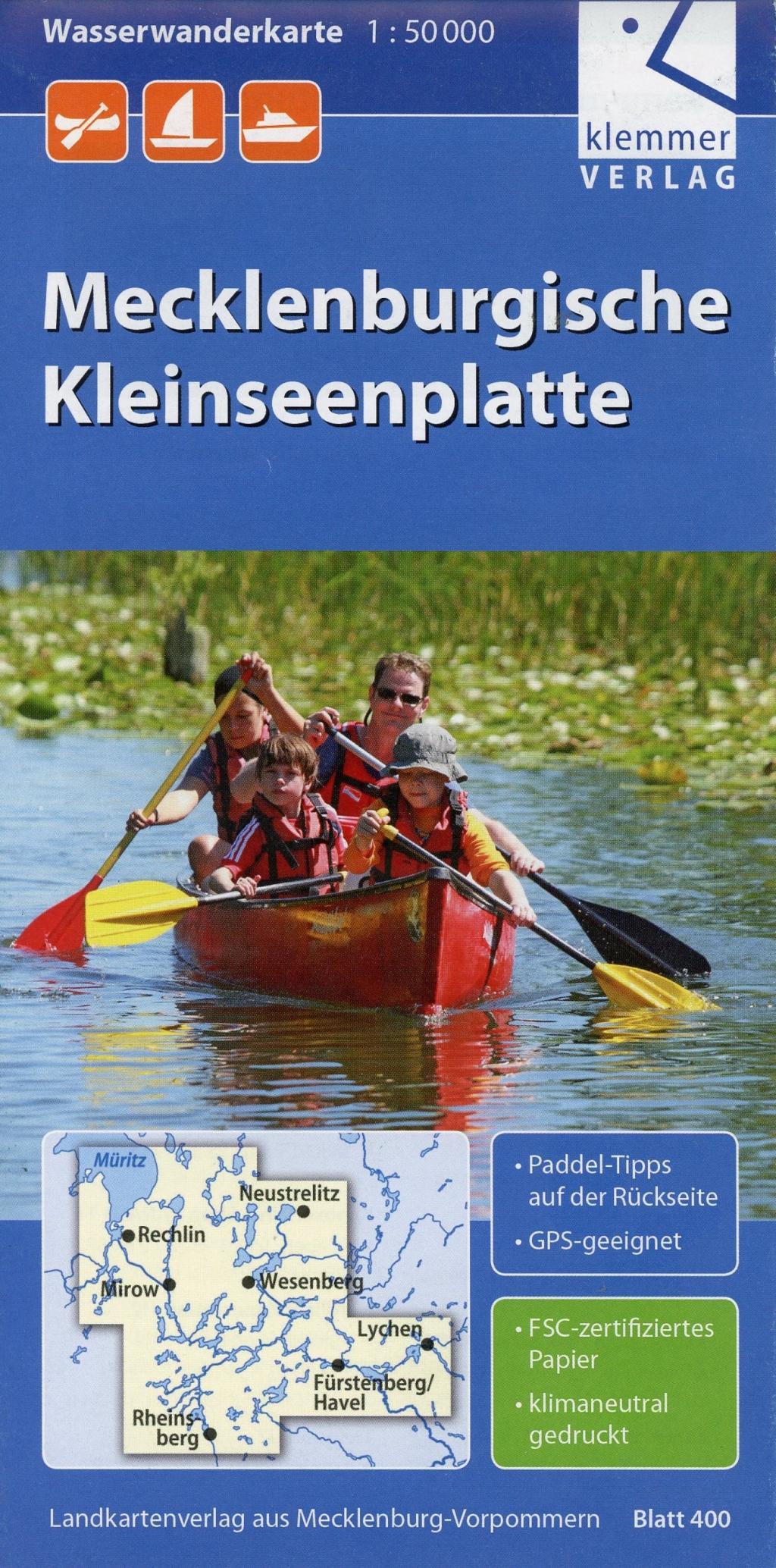 Vorderes Coverbild Wasserwanderkarte Mecklenburgische Kleinseenplatte