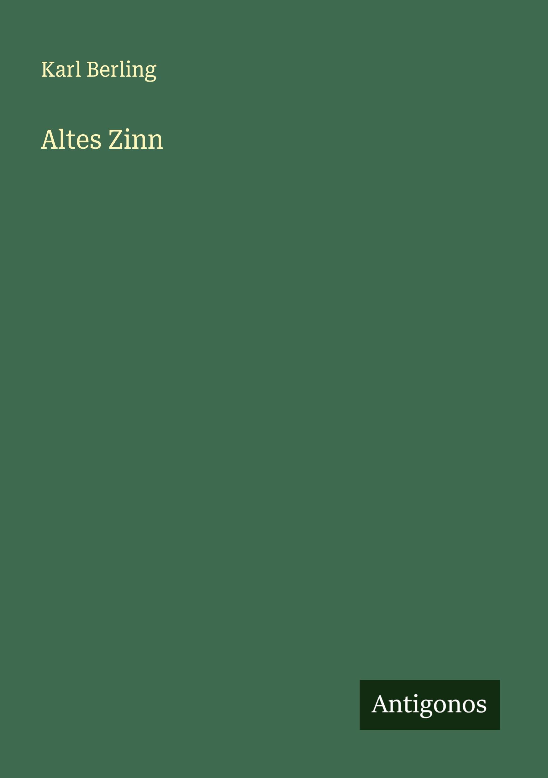 Vorderes Coverbild Altes Zinn