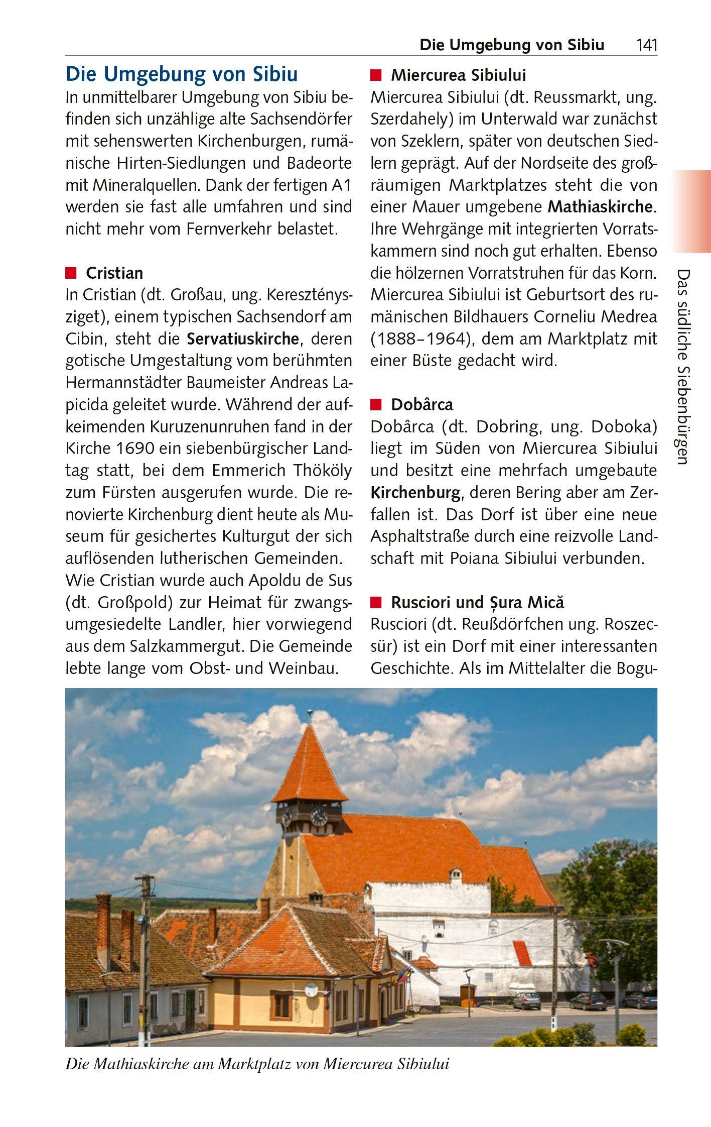 Beispielinhalt (Bild) TRESCHER Reiseführer Siebenbürgen