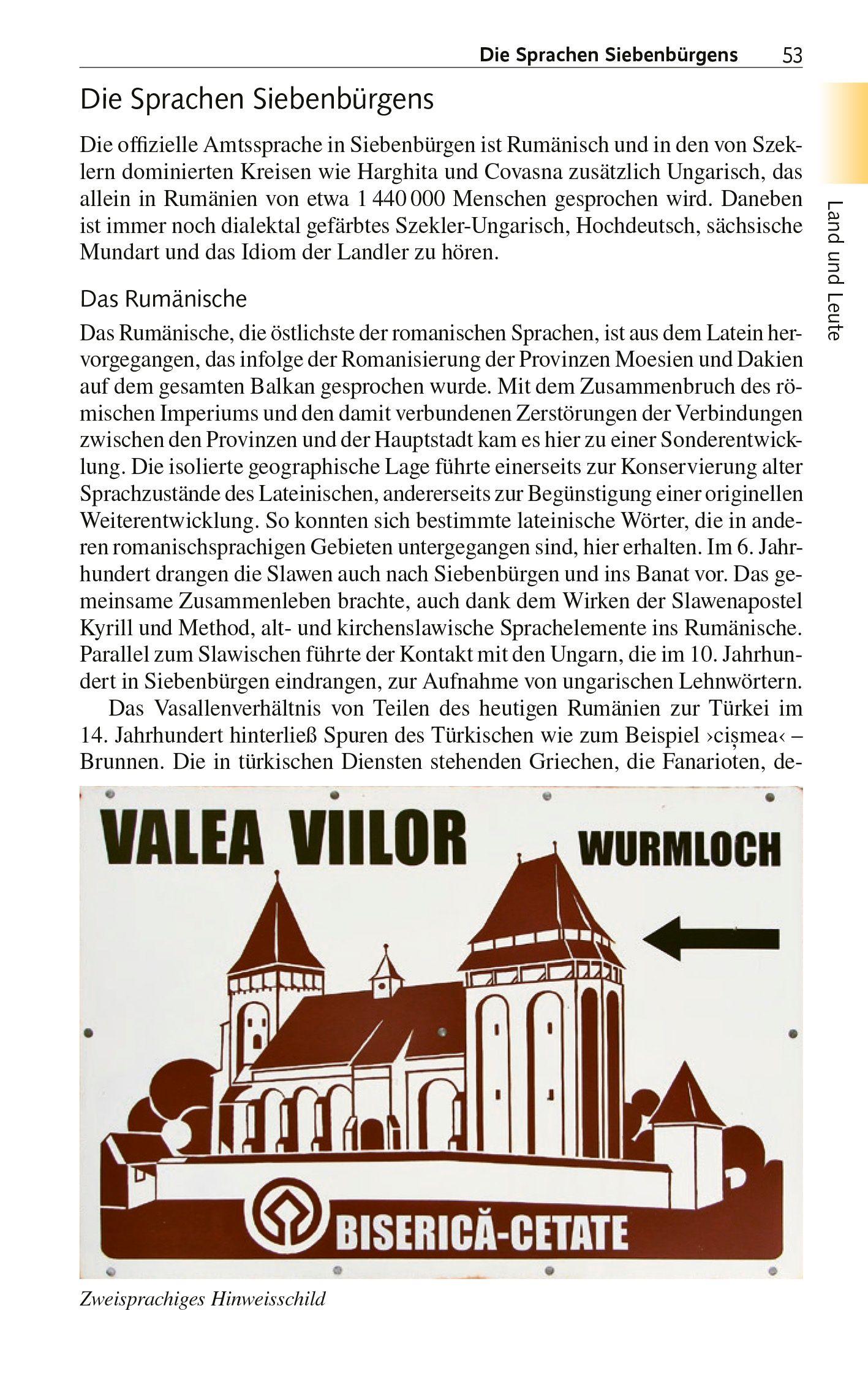 Beispielinhalt (Bild) TRESCHER Reiseführer Siebenbürgen