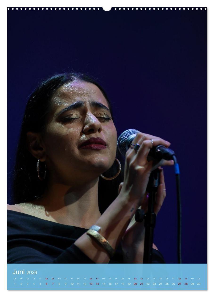 Beispielinhalt (Bild) Jazz - Zwischen den Tönen (hochwertiger Premium Wandkalender 2026 DIN A2 hoch), Kunstdruck in Hochglanz