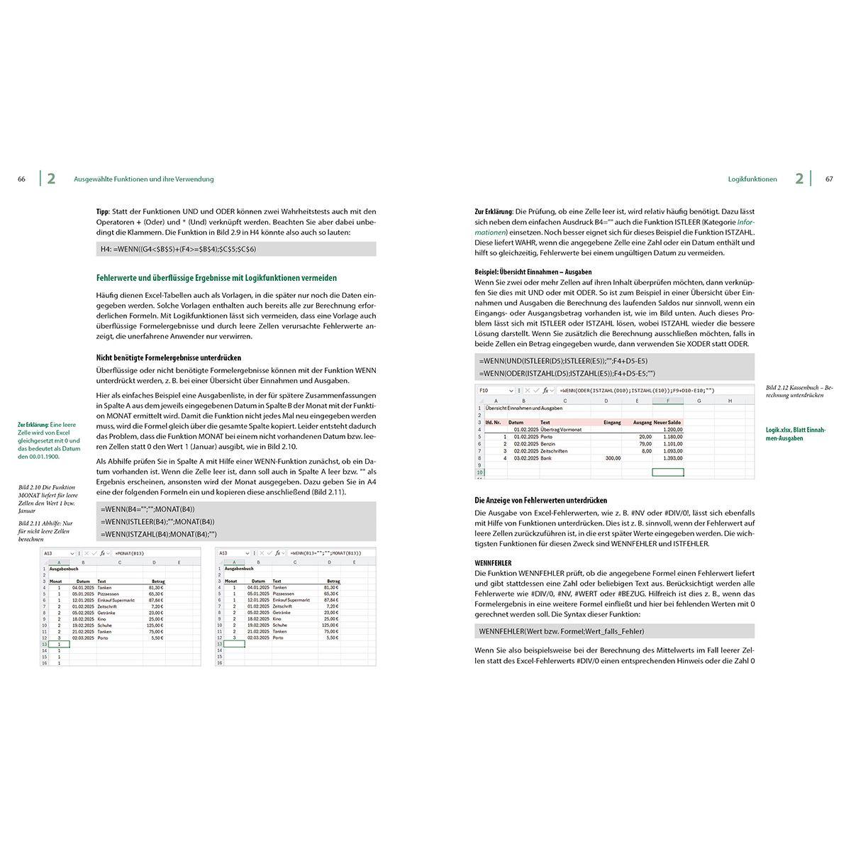 Beispielinhalt (Bild) Excel 2024 - Stufe 2: Aufbauwissen