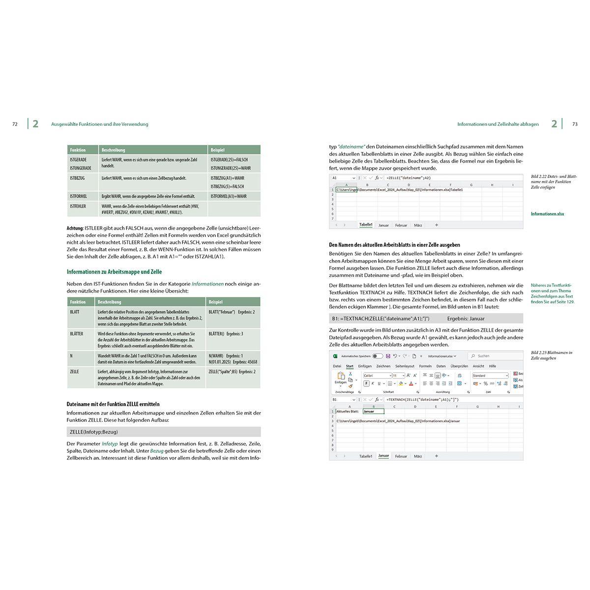Beispielinhalt (Bild) Excel 2024 - Stufe 2: Aufbauwissen