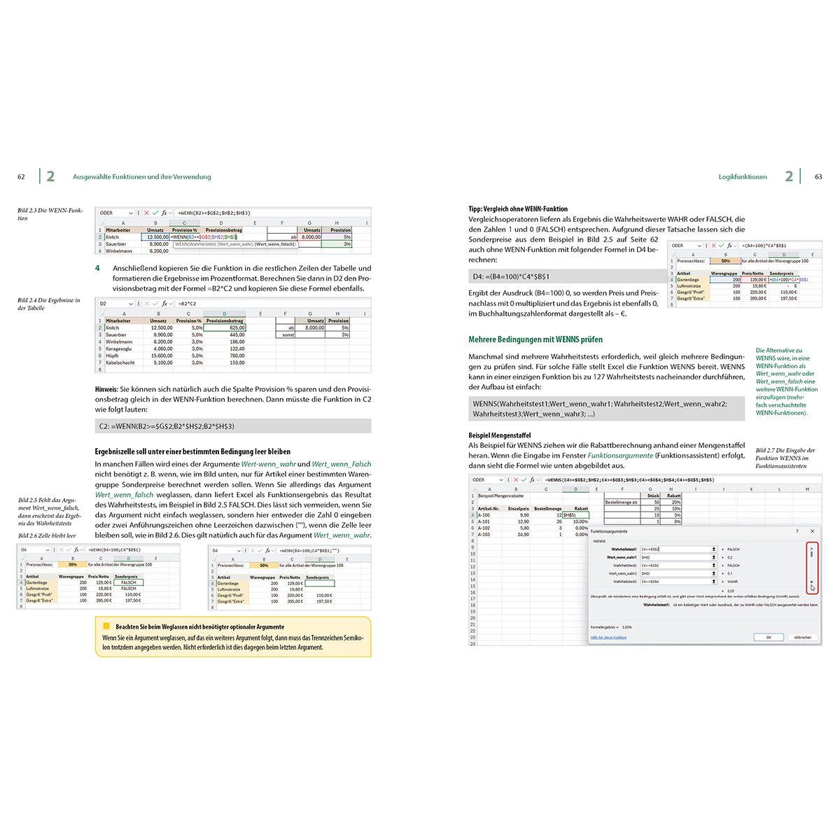 Beispielinhalt (Bild) Excel 2024 - Stufe 2: Aufbauwissen