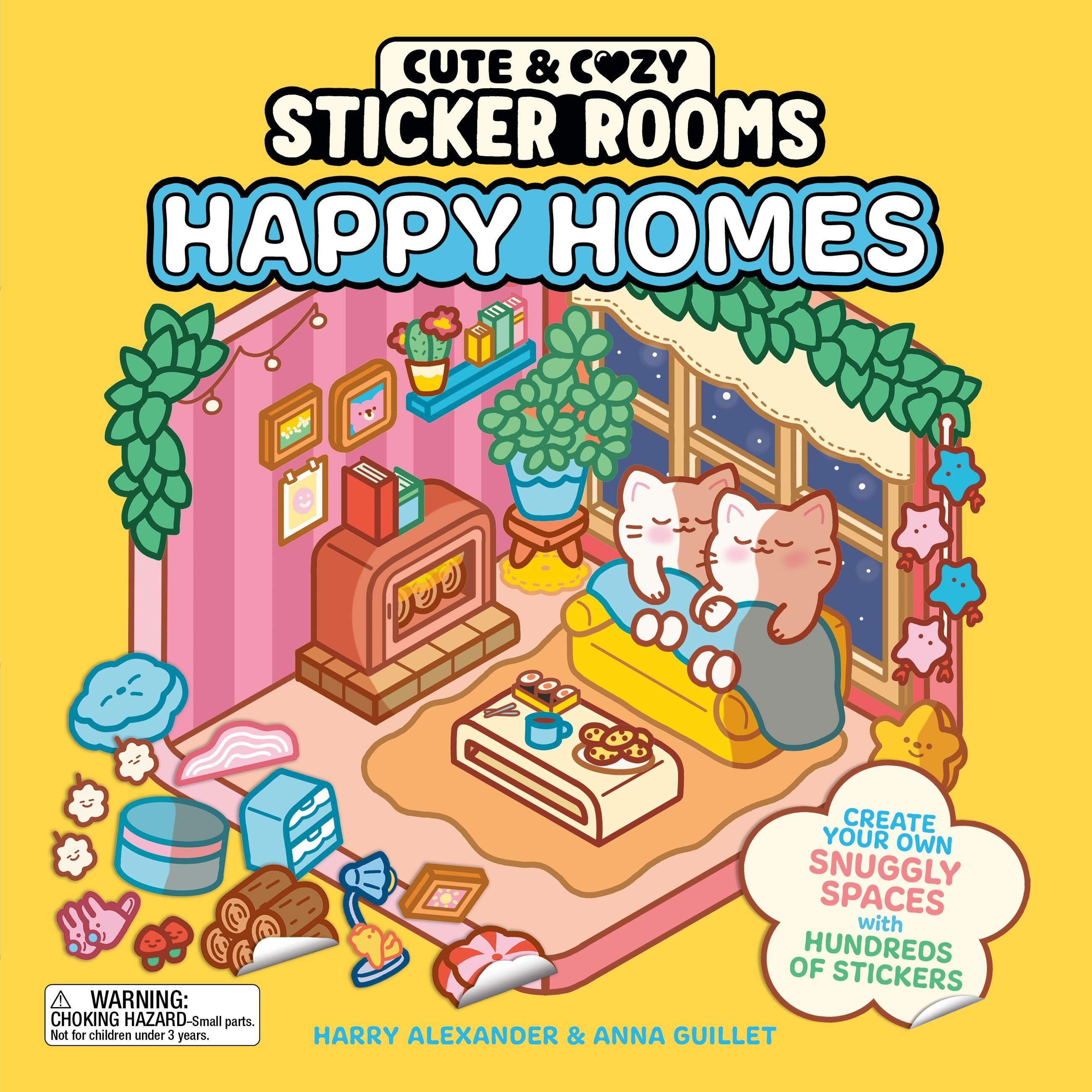 Vorderes Coverbild Cute and Cozy Sticker Rooms: Happy Homes