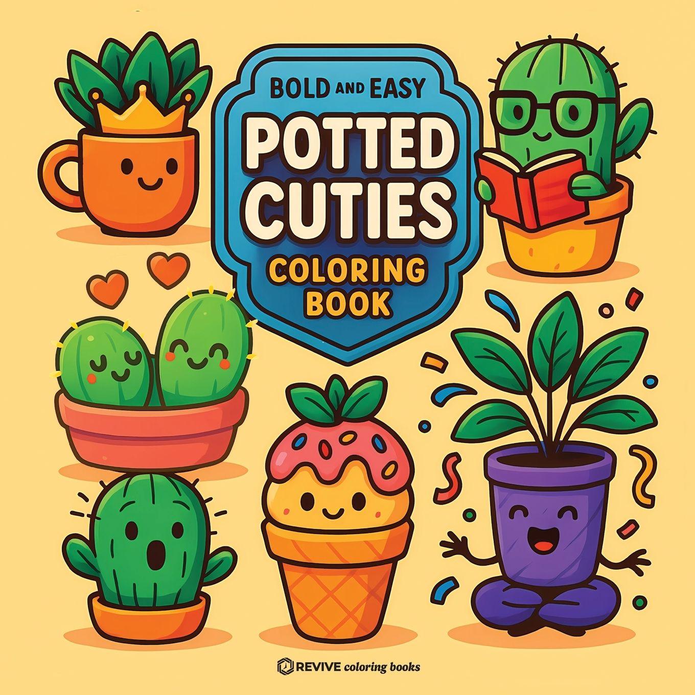 Vorderes Coverbild Bold & Easy Potted Cuties Coloring Book