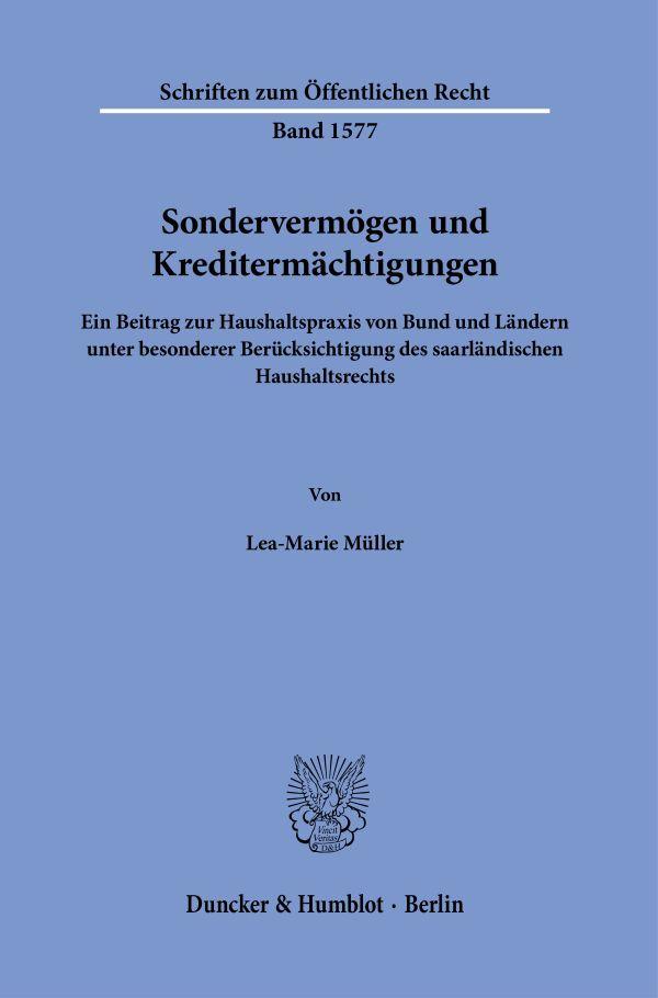 Vorderes Coverbild Sondervermögen und Kreditermächtigungen