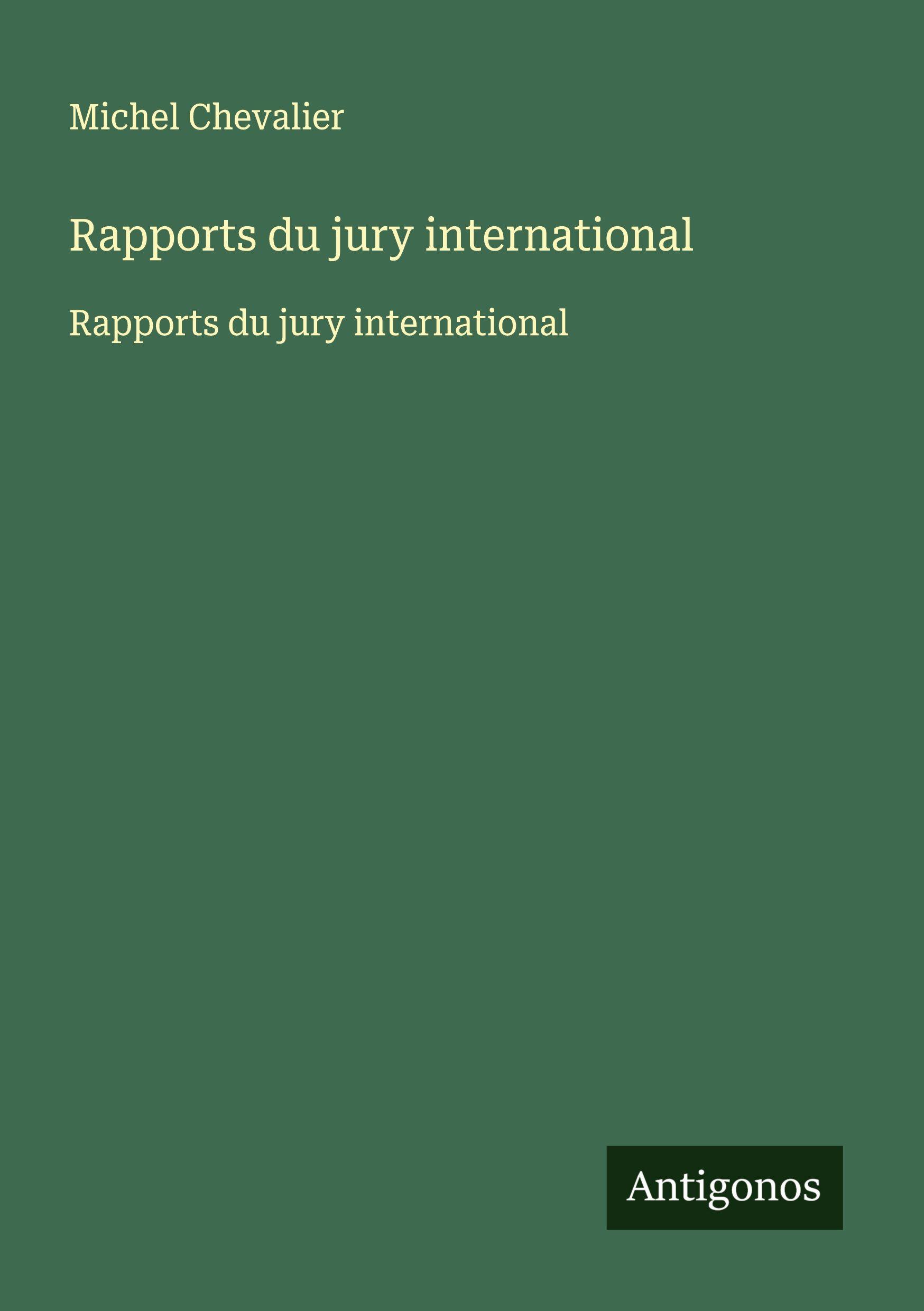 Vorderes Coverbild Rapports du jury international