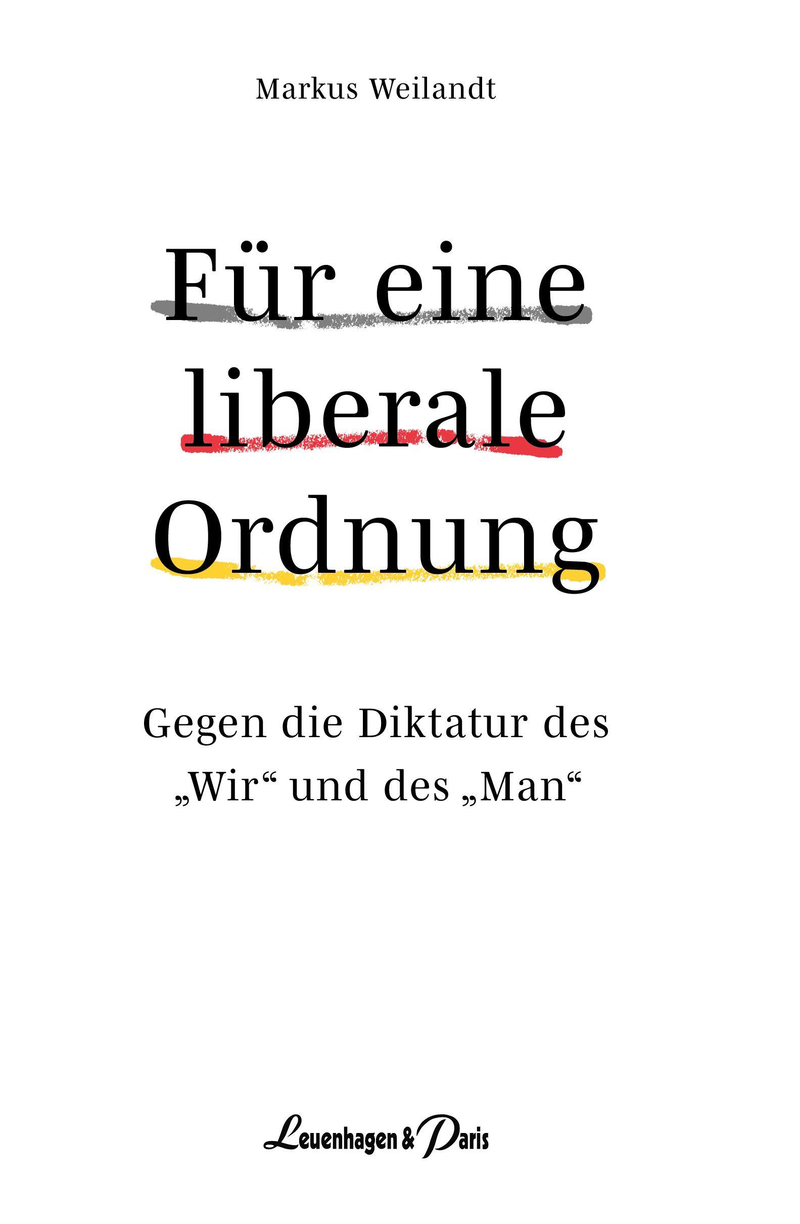Vorderes Coverbild Für eine liberale Ordnung