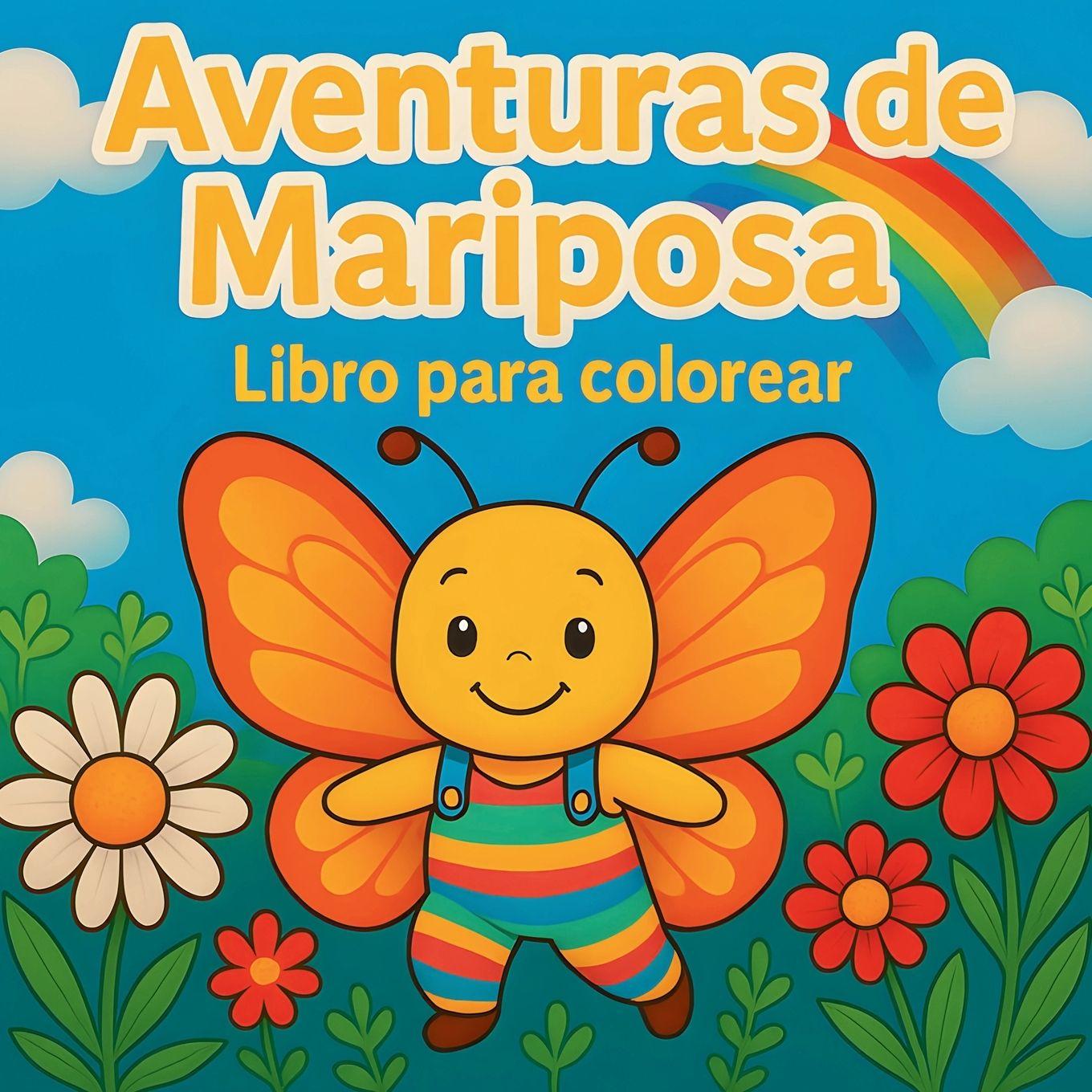 Vorderes Coverbild Aventuras de Mariposa - Libro para colorear