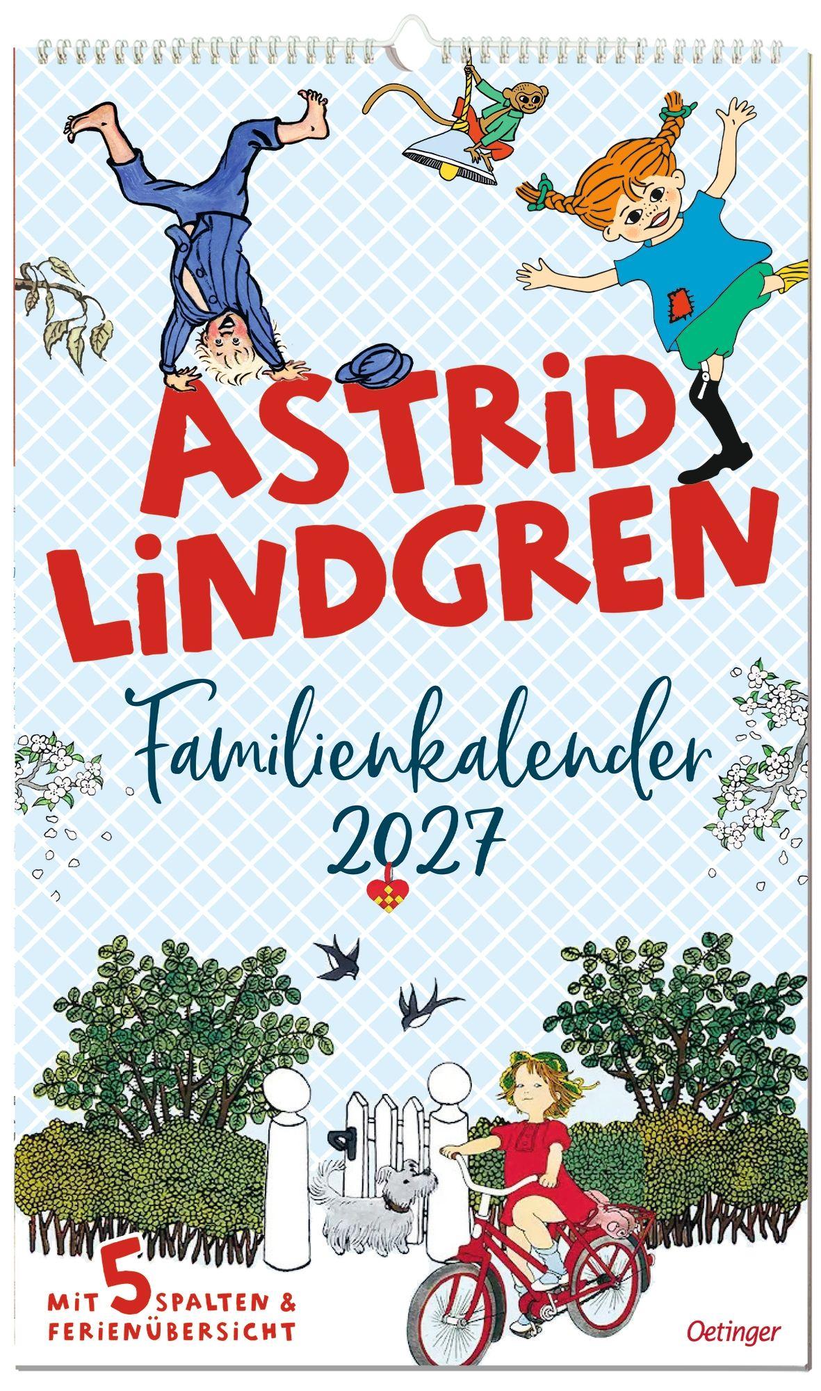 Vorderes Coverbild Astrid Lindgren Familienkalender 2027