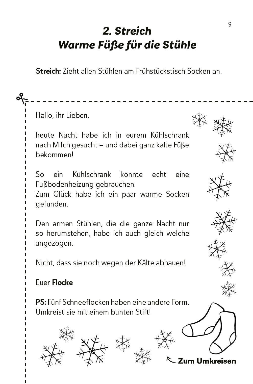 Beispielinhalt (Bild) Die lustigsten Wichtelbriefe für Kinder | Zum Ausschneiden & sofort Verwenden | Interaktives Adventskalender-Buch mit Wichtelstreichen für die Wichteltür & Mitmach-Elementen | Für Erstleser und Grundschüler ab der 1. Klasse