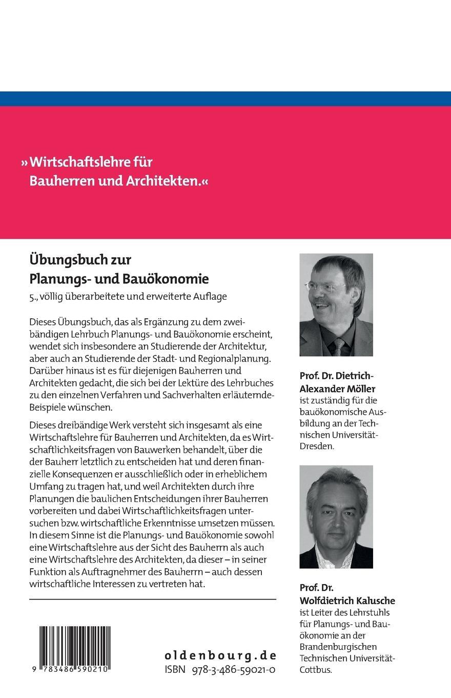 Rückseitencover Übungsbuch zur Planungs- und Bauökonomie