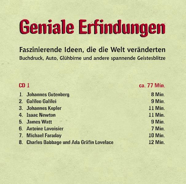 Beispielinhalt (Bild) Geniale Erfindungen: Faszinierende Ideen, die die Welt veränderten - Buchdruck, Auto, Glühbirne und andere spannende Geistesblitze