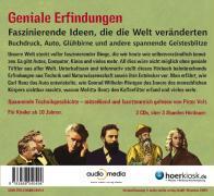 Rückseitencover Geniale Erfindungen: Faszinierende Ideen, die die Welt veränderten - Buchdruck, Auto, Glühbirne und andere spannende Geistesblitze