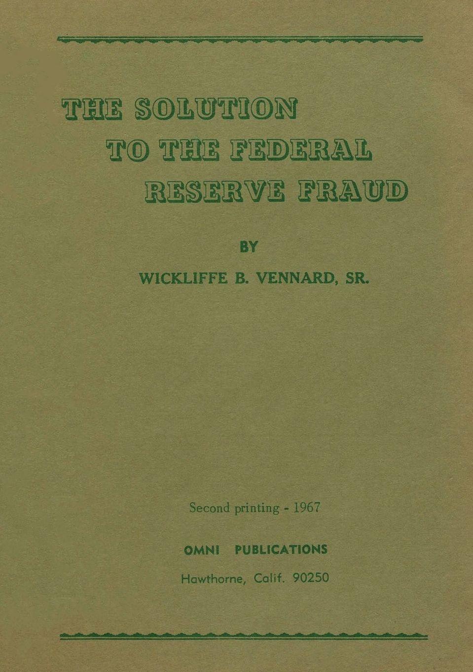 Vorderes Coverbild The Solution to the Federal Reserve Fraud