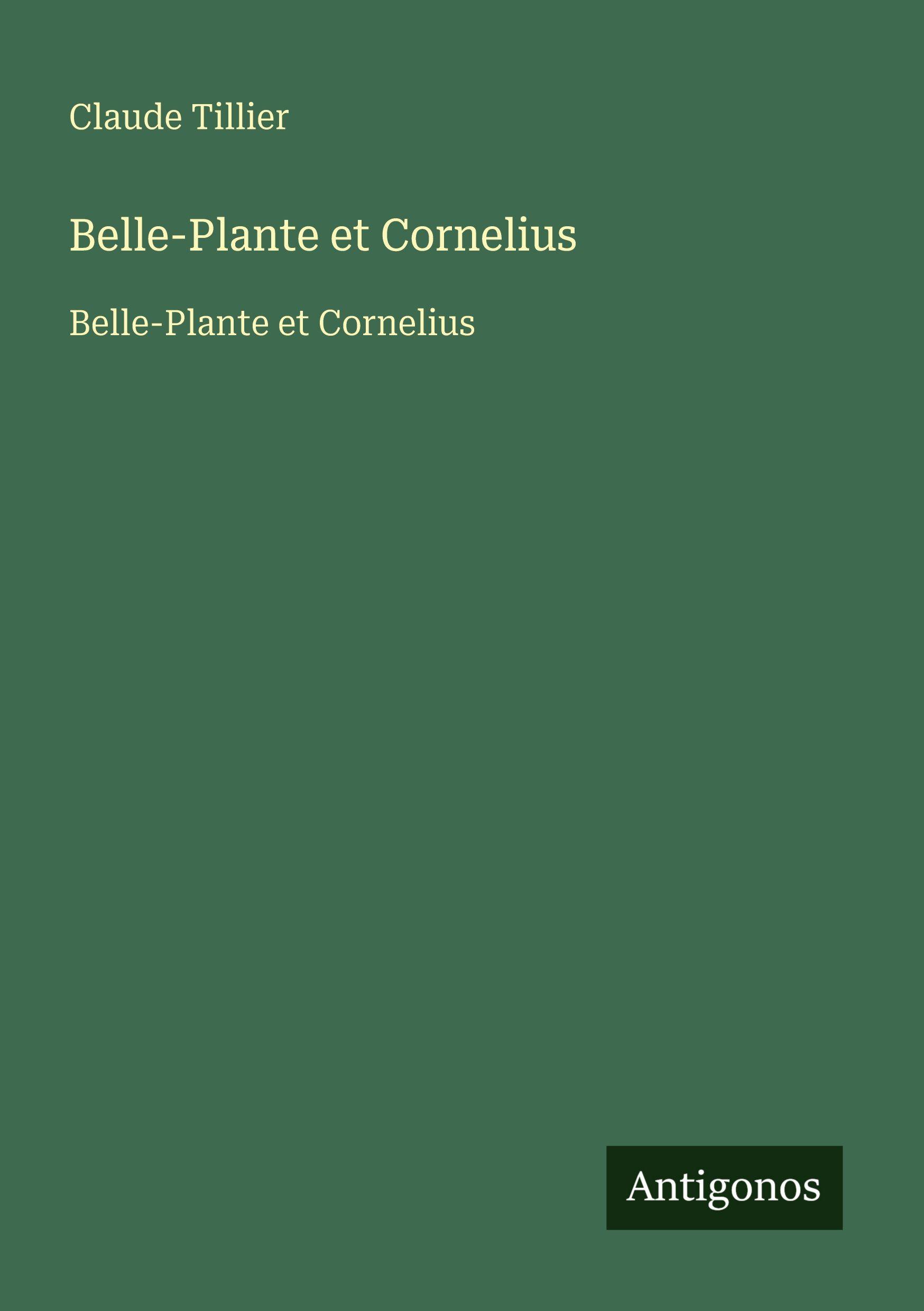 Vorderes Coverbild Belle-Plante et Cornelius