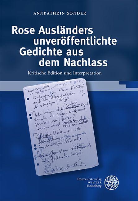 Vorderes Coverbild Rose Ausländers unveröffentlichte Gedichte aus dem Nachlass