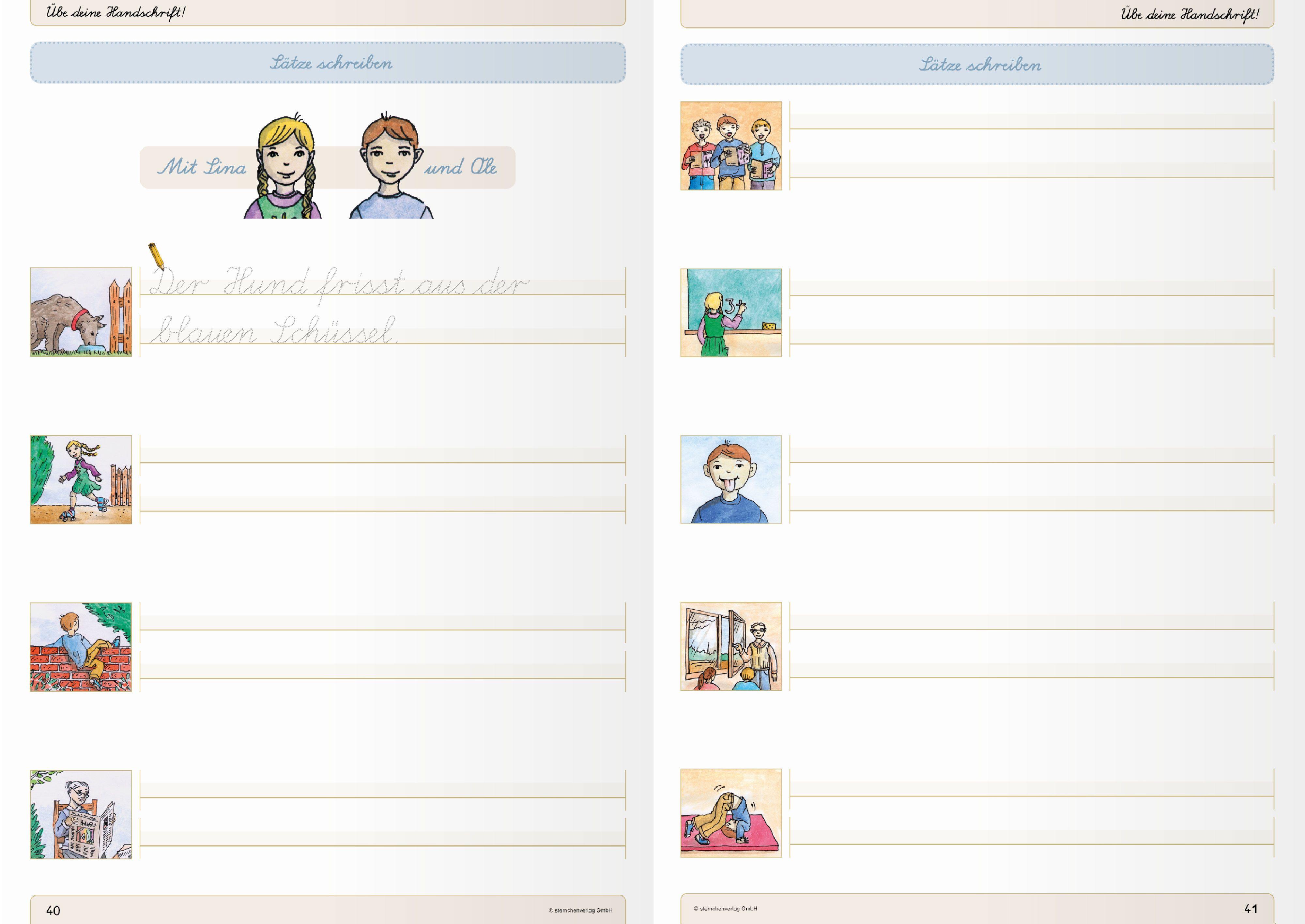Beispielinhalt (Bild) Ich kann die Schreibschrift LA + Übungsheft 1 und 2 - Lateinische Ausgangsschrift - 3 Hefte im Set