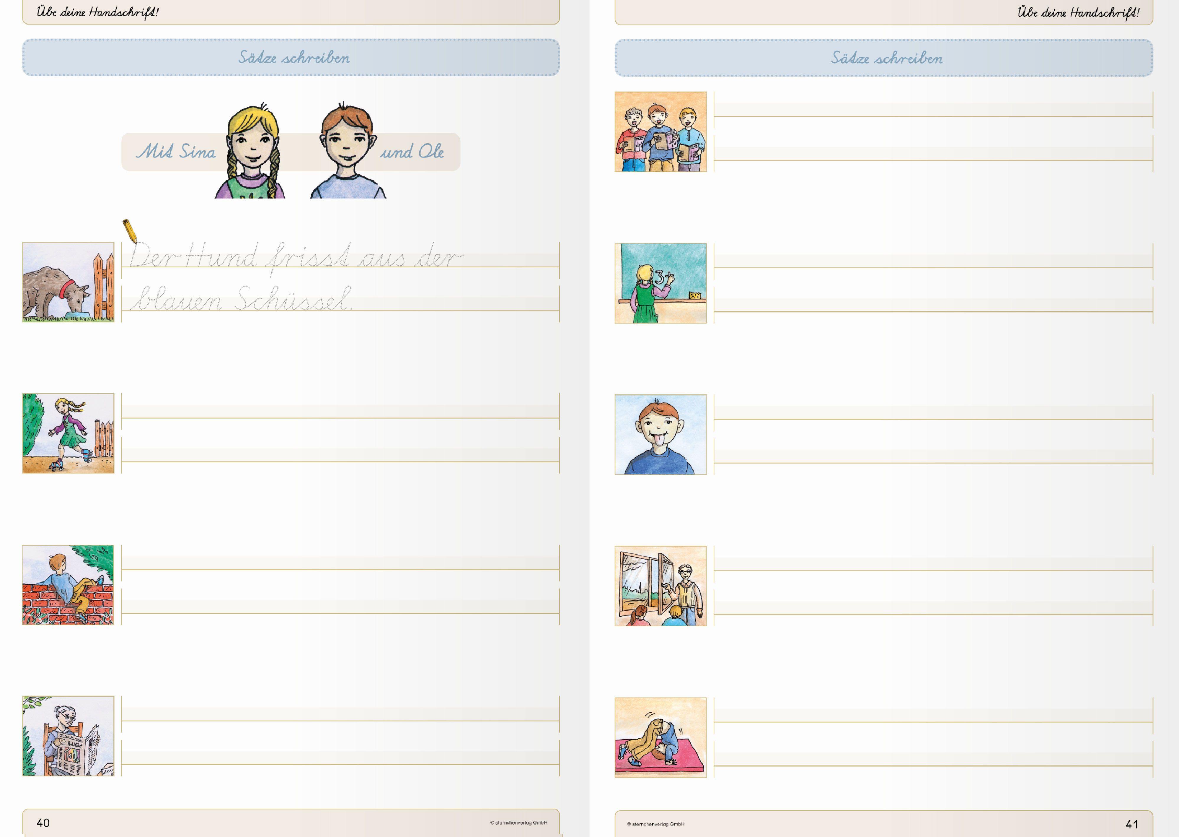Beispielinhalt (Bild) Ich kann die Schreibschrift - Schulausgangsschrift SAS - Übungsheft zu den Buchstabenverbindungen
