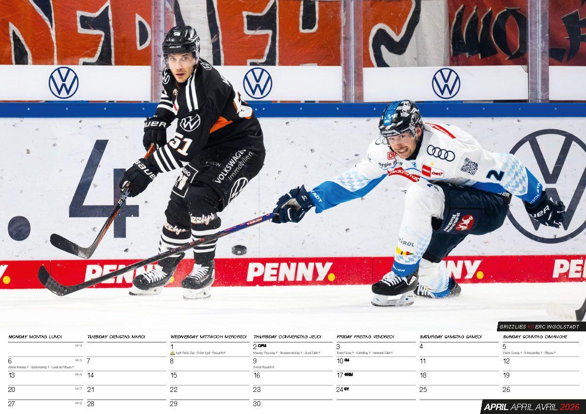 Beispielinhalt (Bild) Eishockey 2026 Kalender