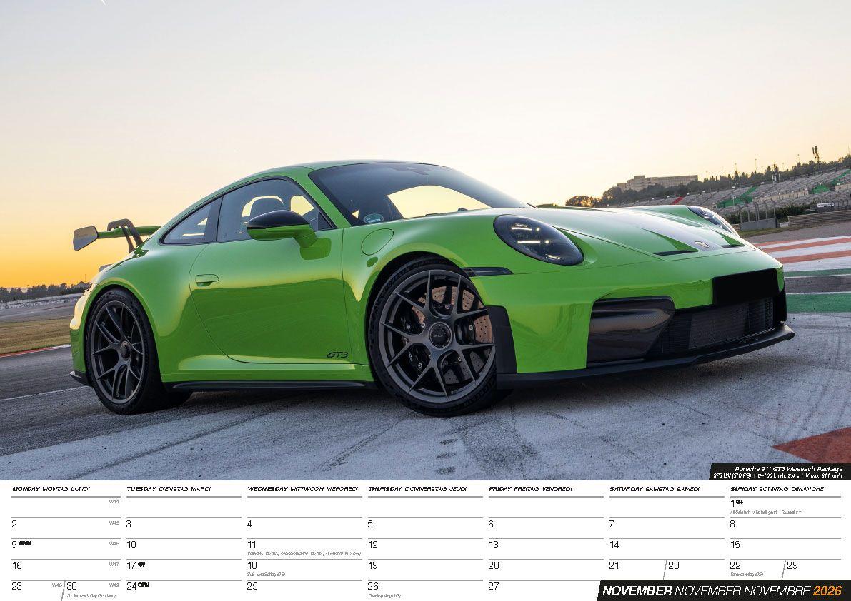 Beispielinhalt (Bild) Sports Cars 2026 - Sportwagen - Autos Kalender