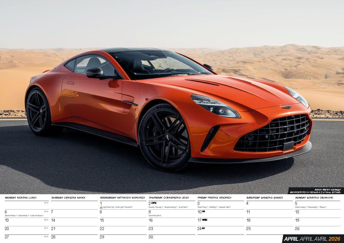 Beispielinhalt (Bild) Sports Cars 2026 - Sportwagen - Autos Kalender