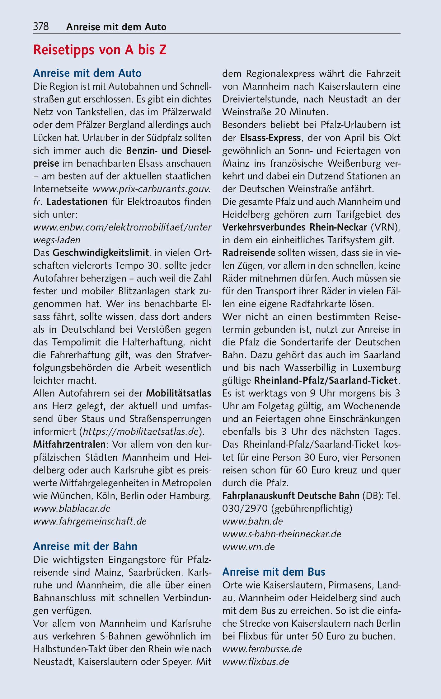 Beispielinhalt (Bild) TRESCHER Reiseführer Pfalz