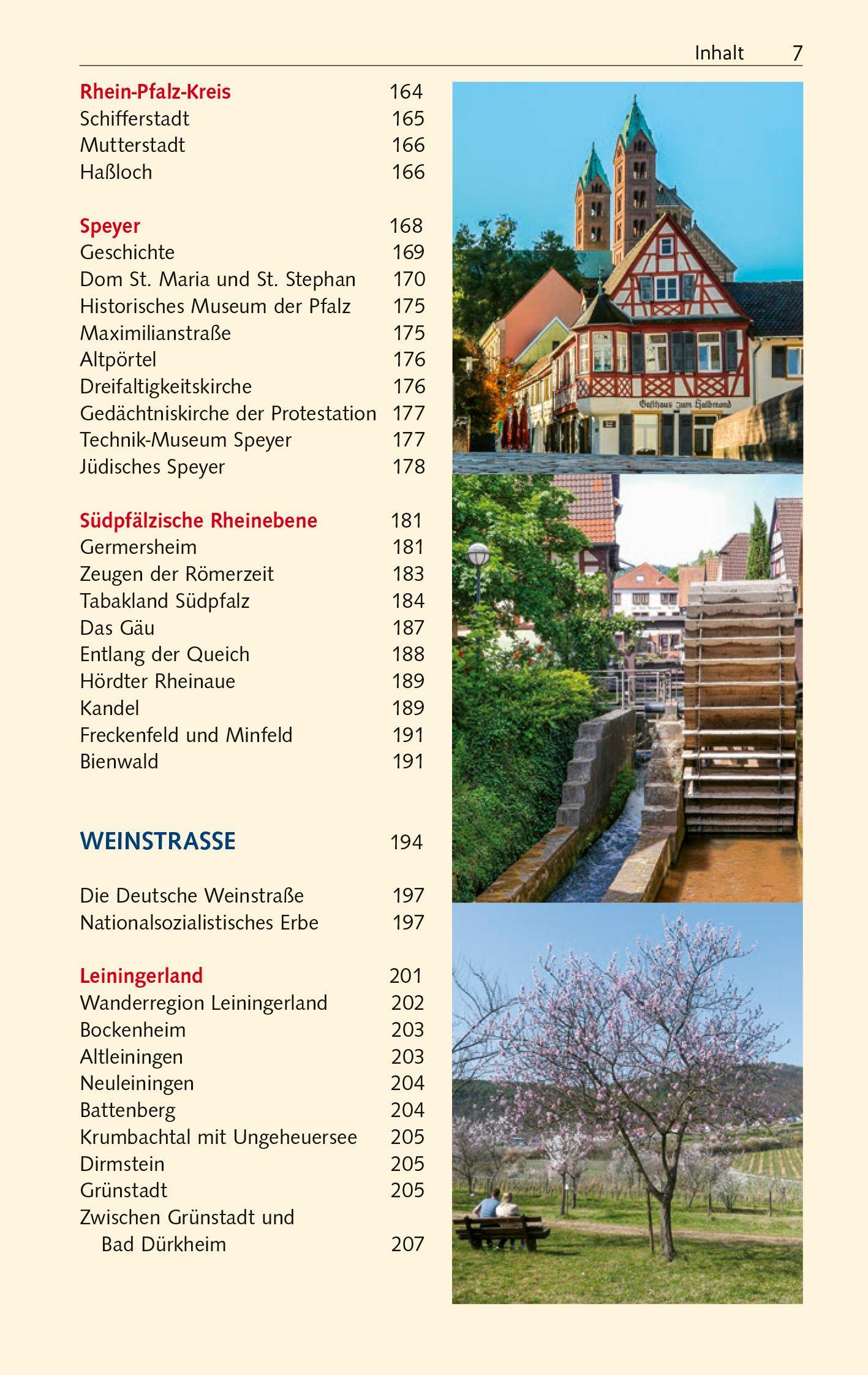 Beispielinhalt (Bild) TRESCHER Reiseführer Pfalz