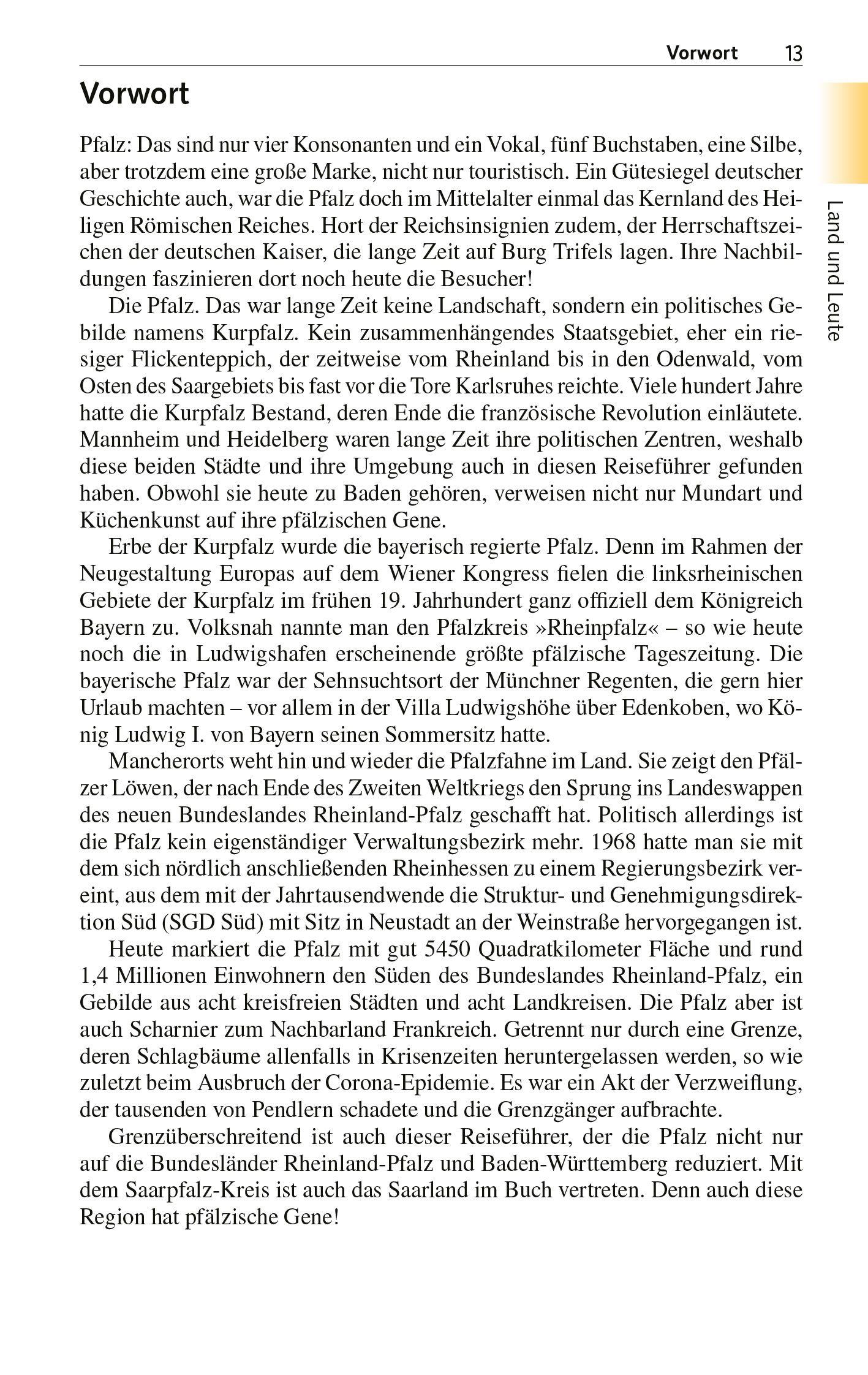 Beispielinhalt (Bild) TRESCHER Reiseführer Pfalz