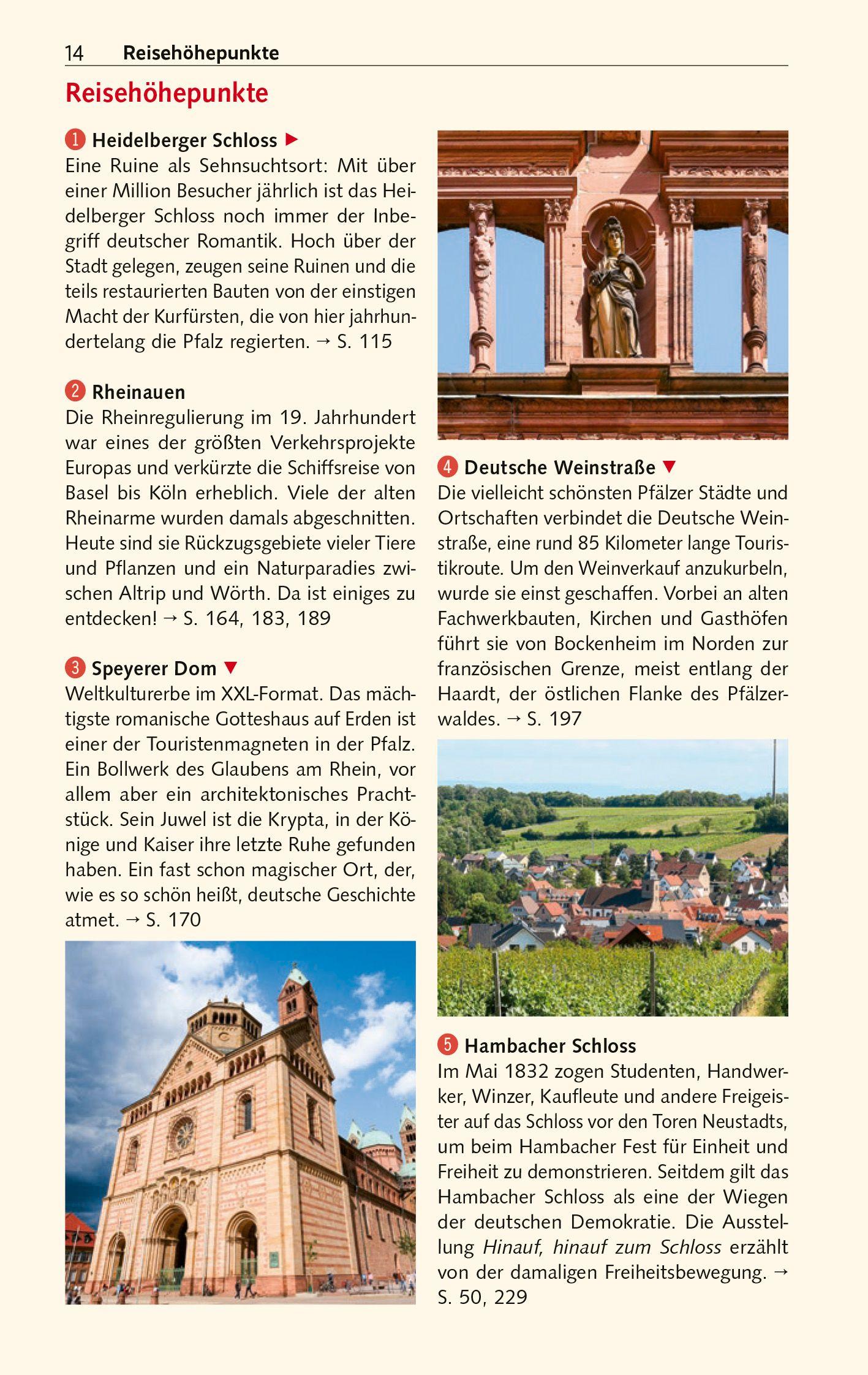 Beispielinhalt (Bild) TRESCHER Reiseführer Pfalz