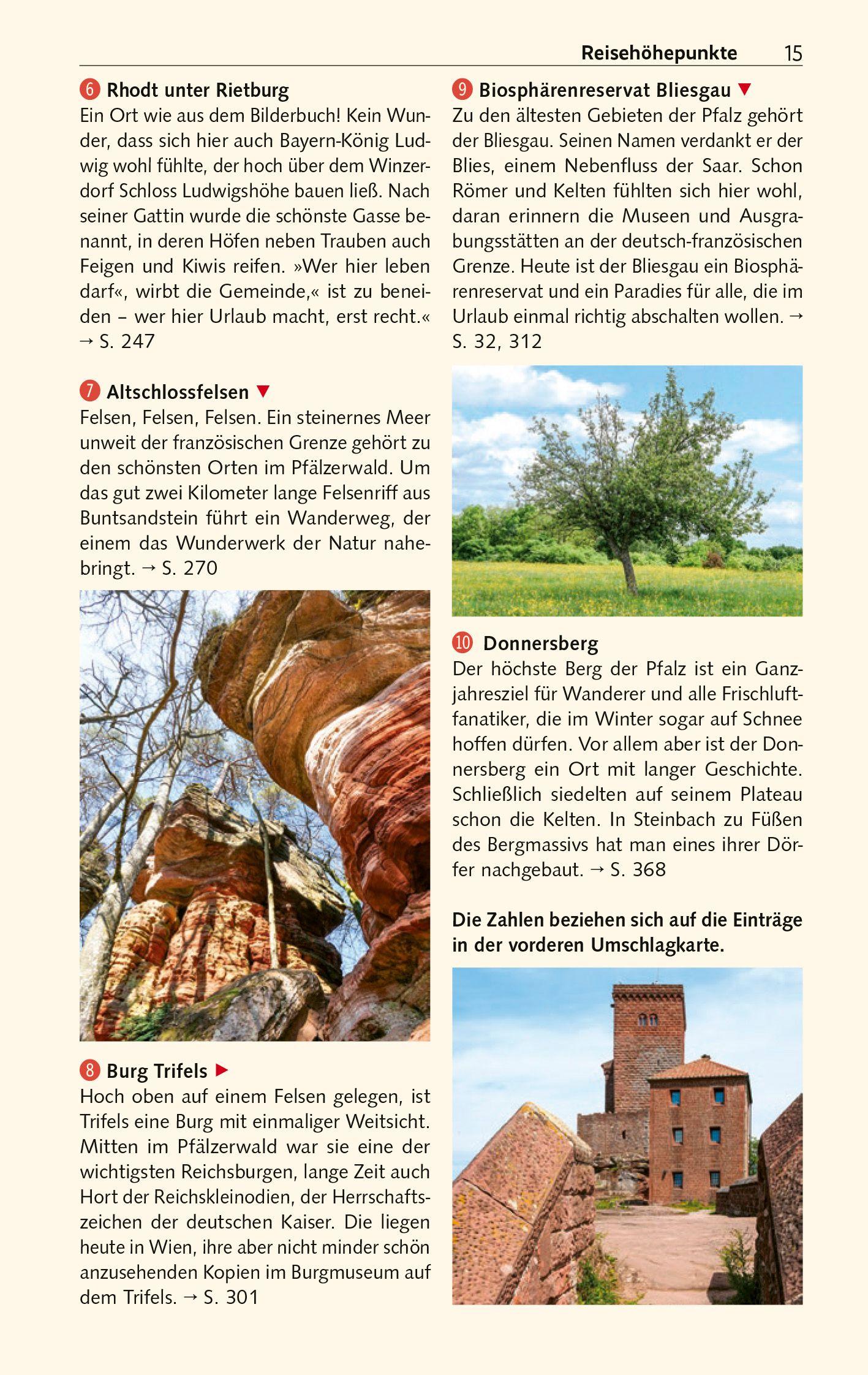 Beispielinhalt (Bild) TRESCHER Reiseführer Pfalz
