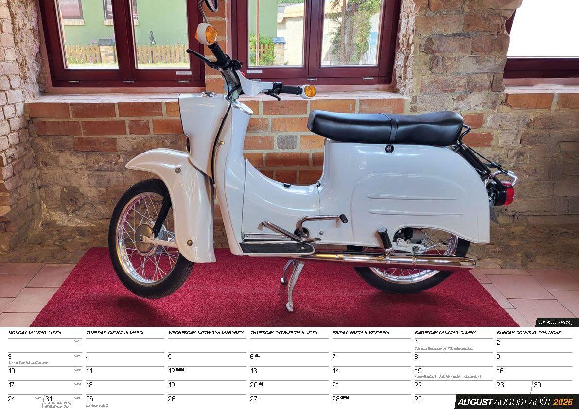 Beispielinhalt (Bild) Simson Kleinkrafträder Kalender 2026