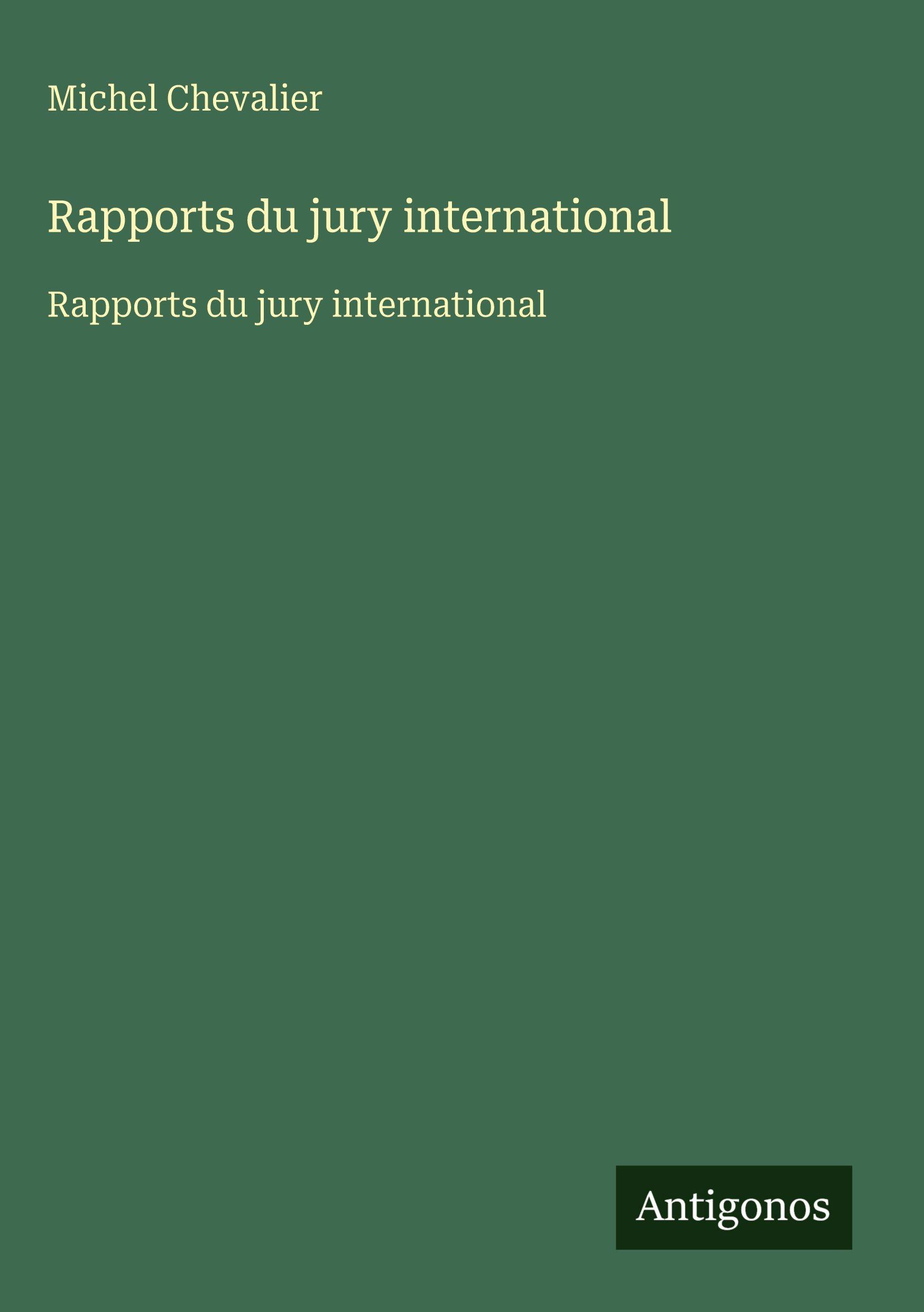 Vorderes Coverbild Rapports du jury international