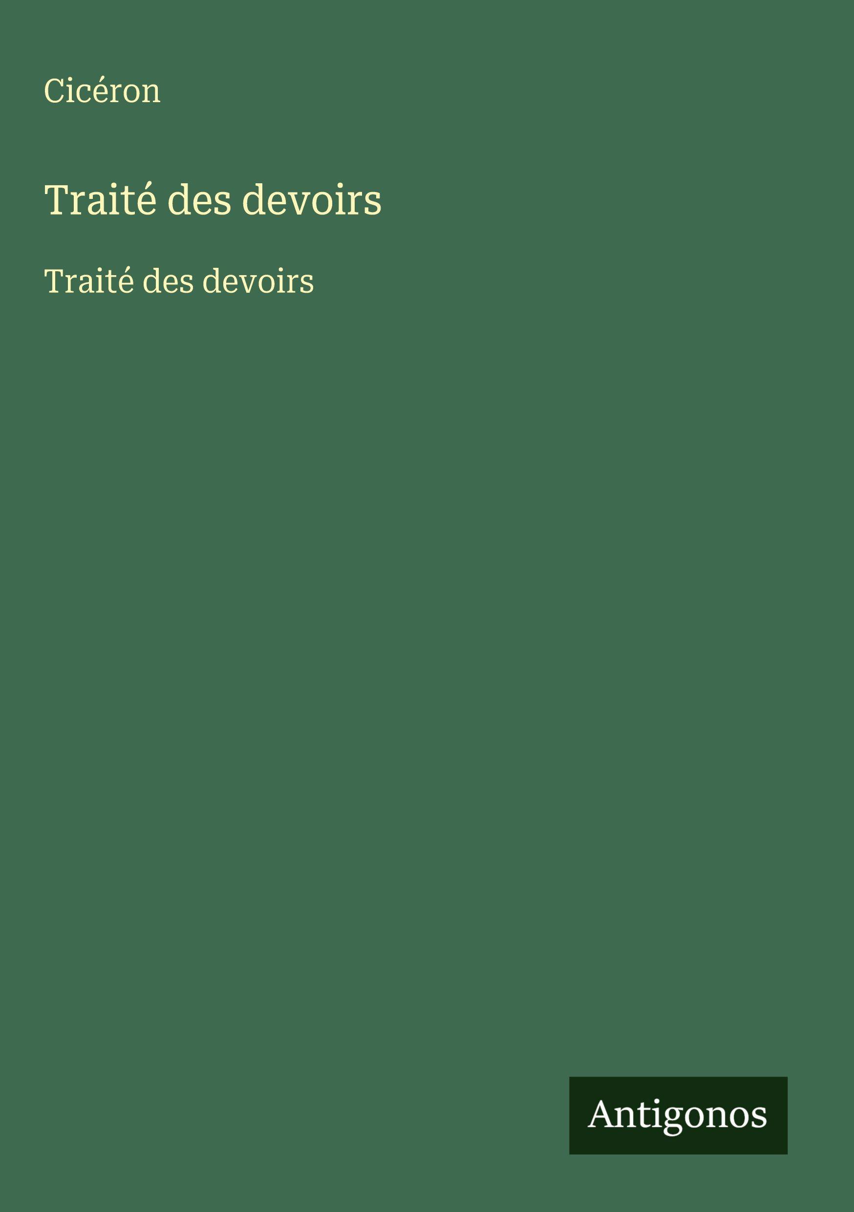 Vorderes Coverbild Traité des devoirs