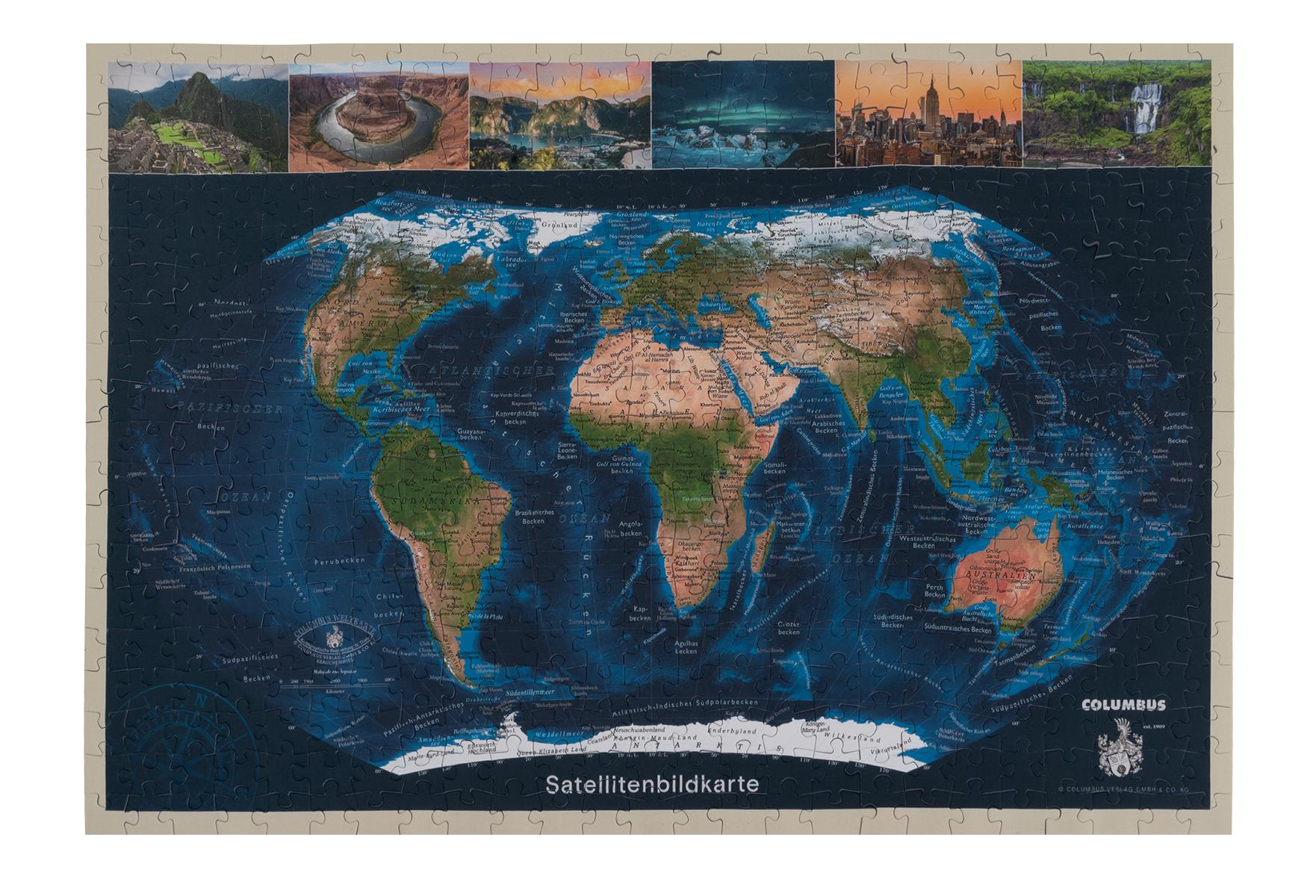Vorderes Coverbild Die Satellitenbildkarte als Puzzle